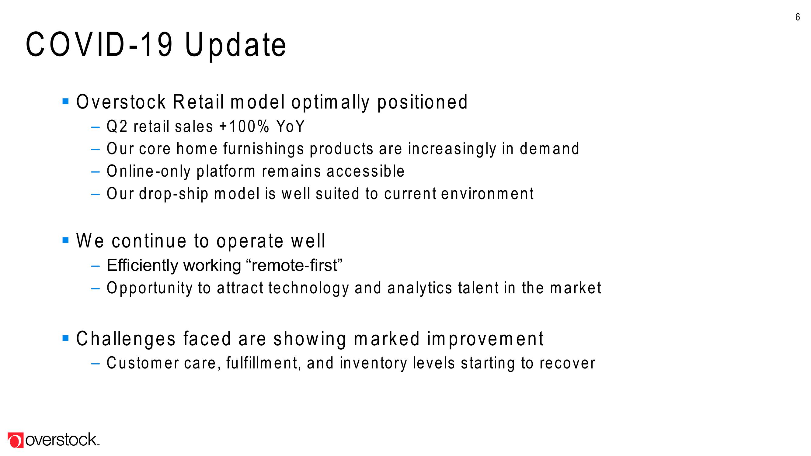 Overstock Results Presentation Deck slide image #6