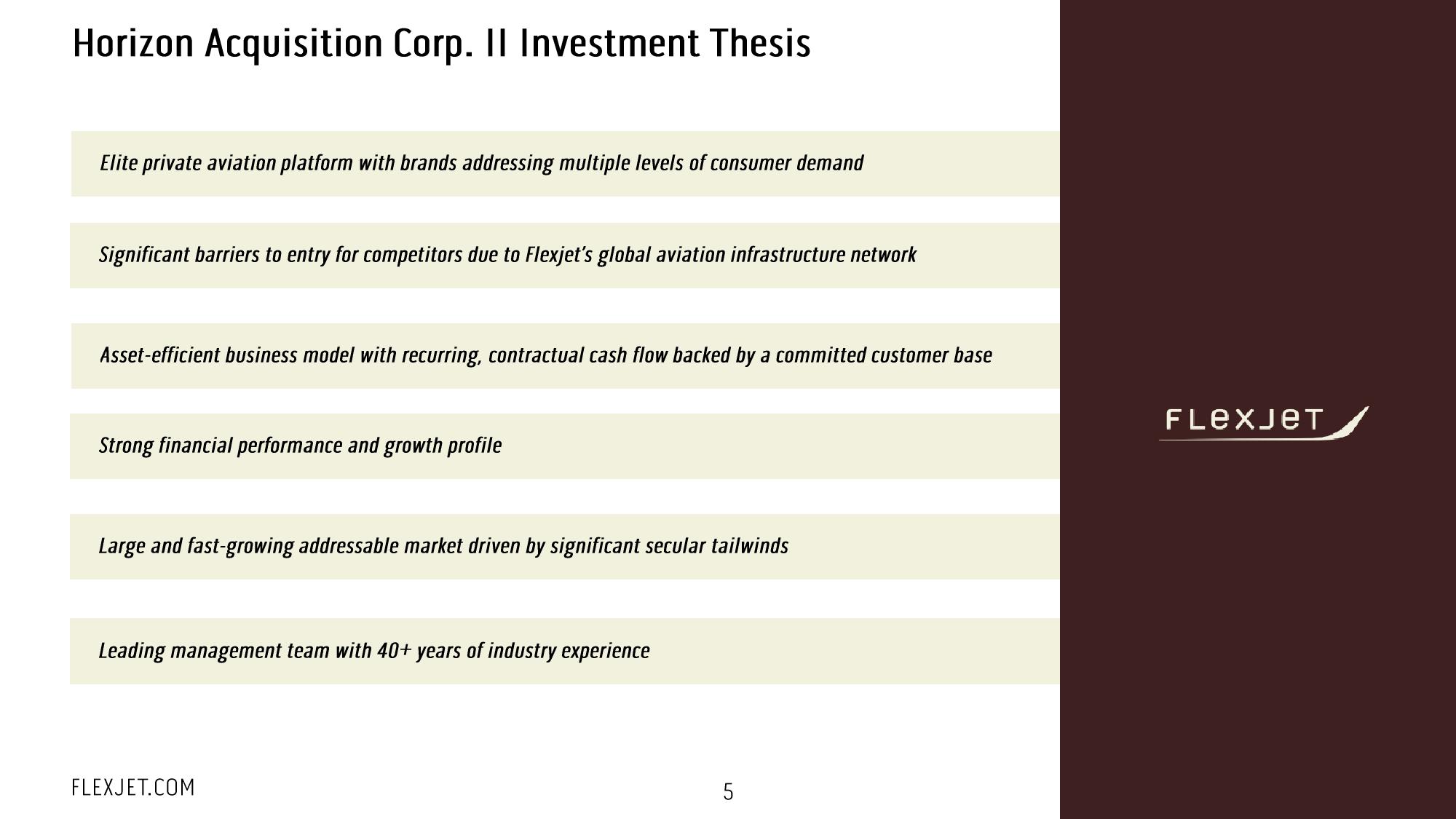 FlexJet SPAC Presentation Deck slide image #6