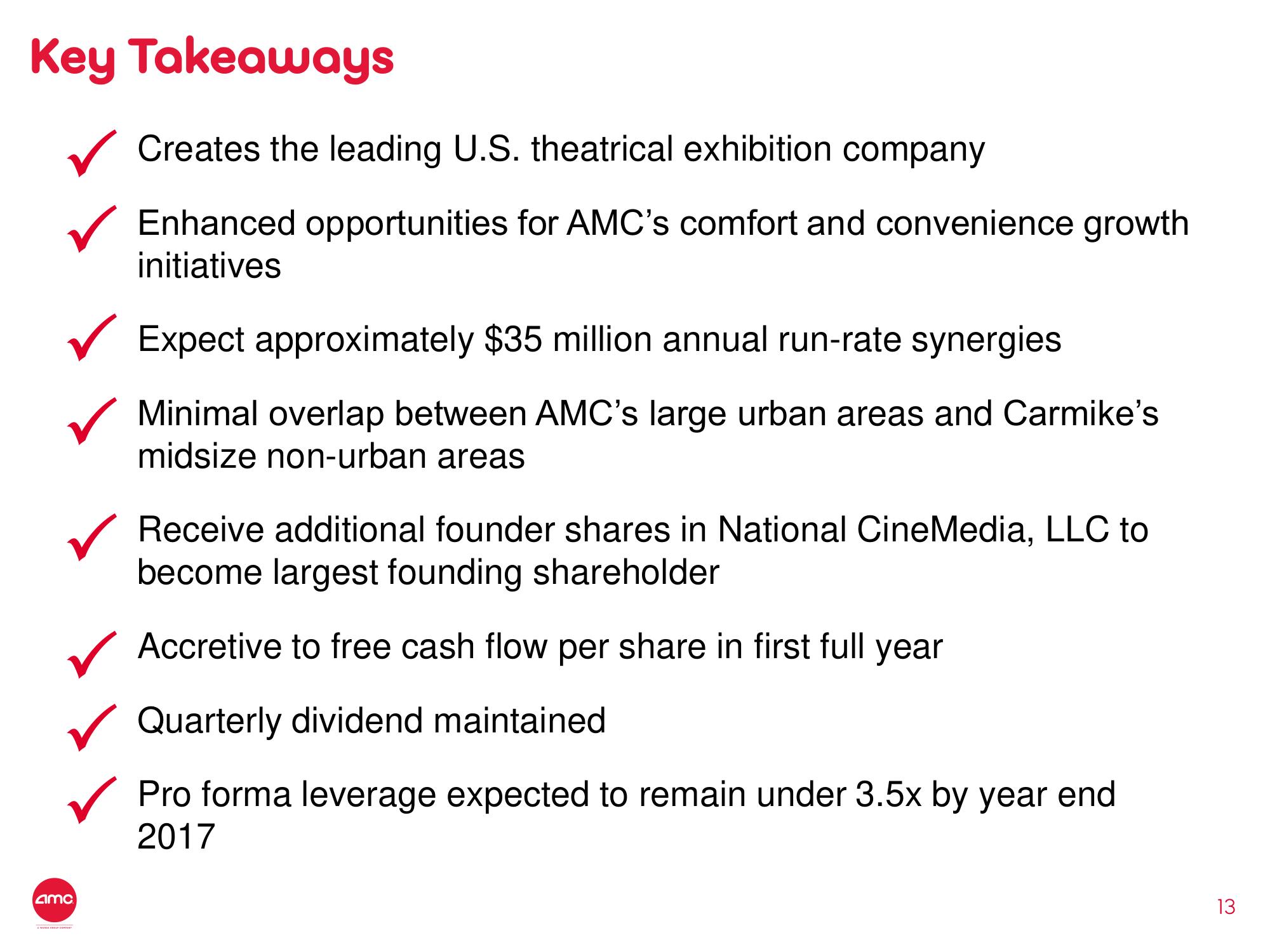 AMC Mergers and Acquisitions Presentation Deck slide image #13