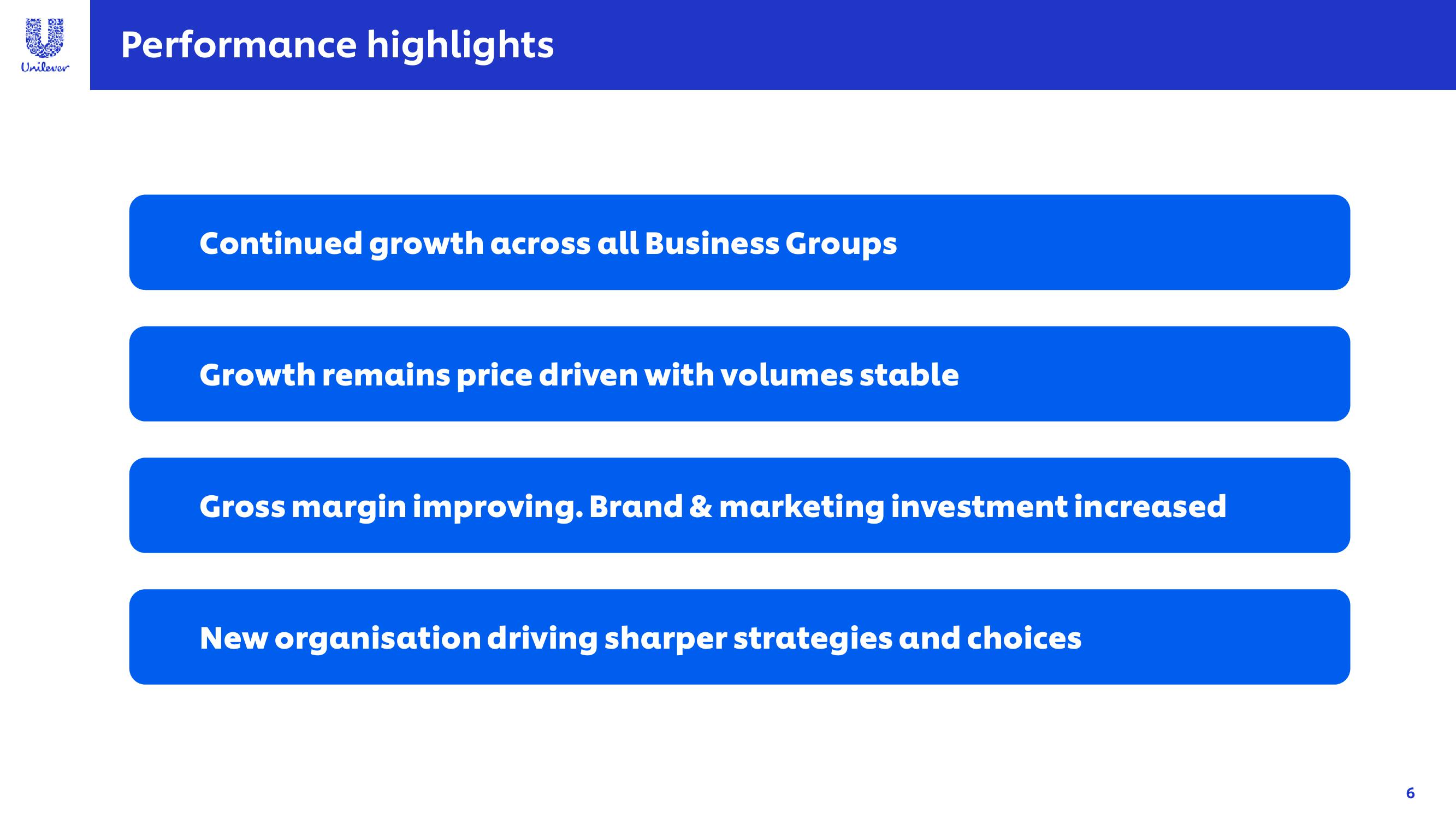 Unilever Results Presentation Deck slide image #6