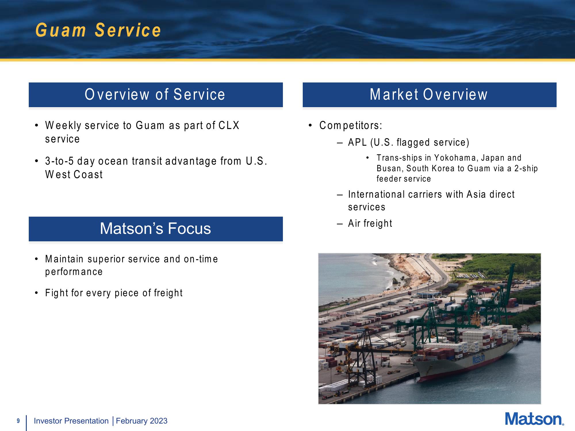 Matson Investor Presentation Deck slide image #9