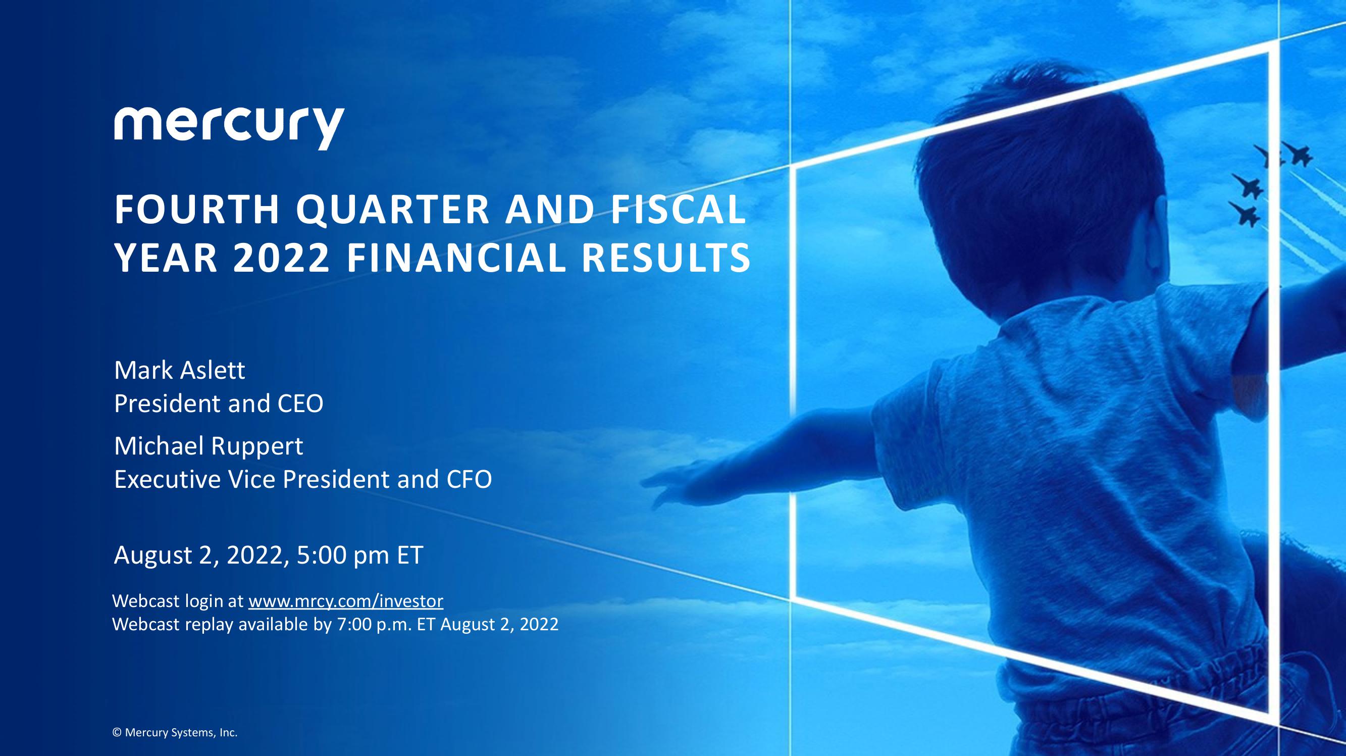 Mercury Fourth Quarter and Fiscal Year 2022 Financial Results image