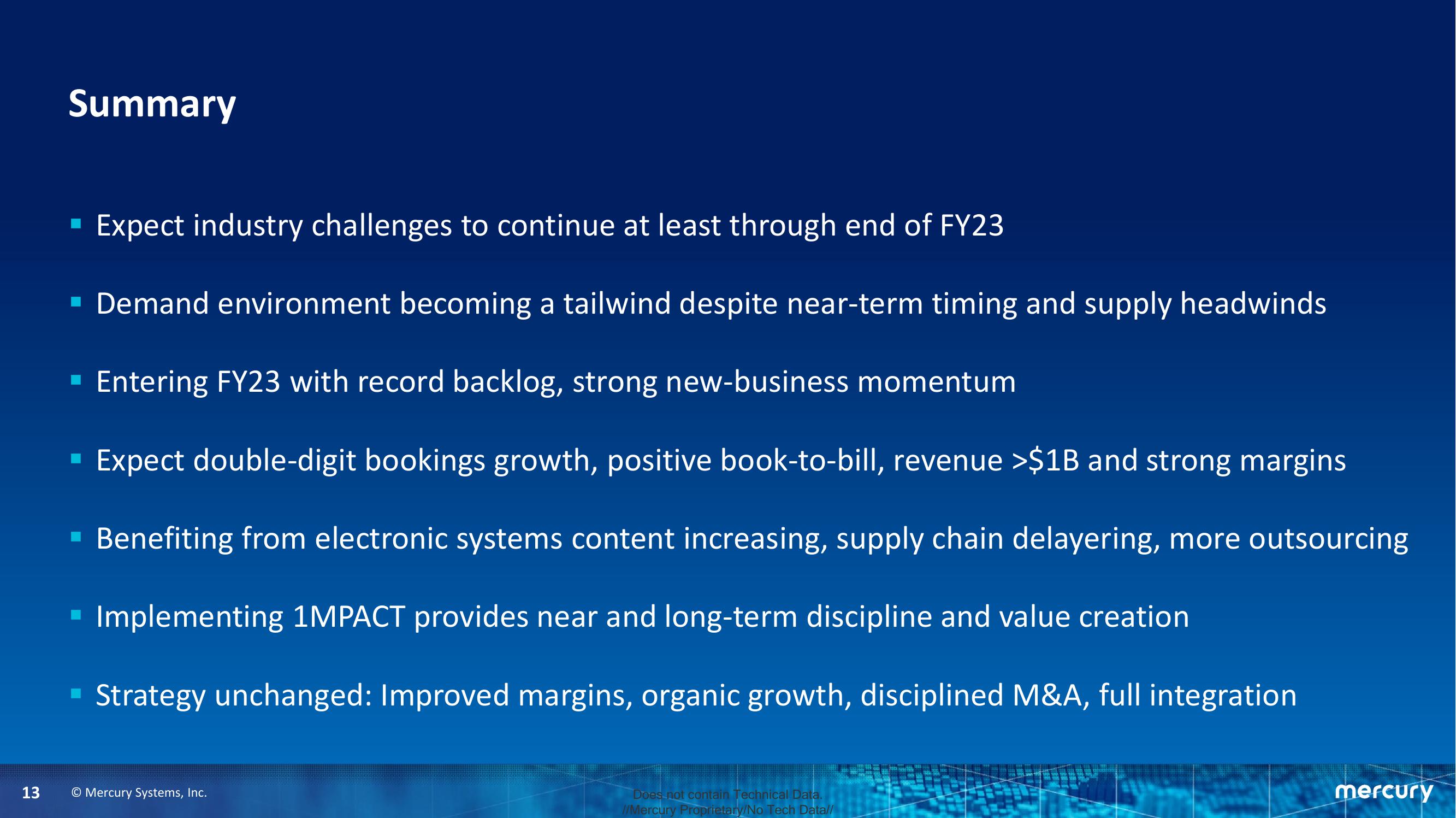 Mercury Fourth Quarter and Fiscal Year 2022 Financial Results slide image #13