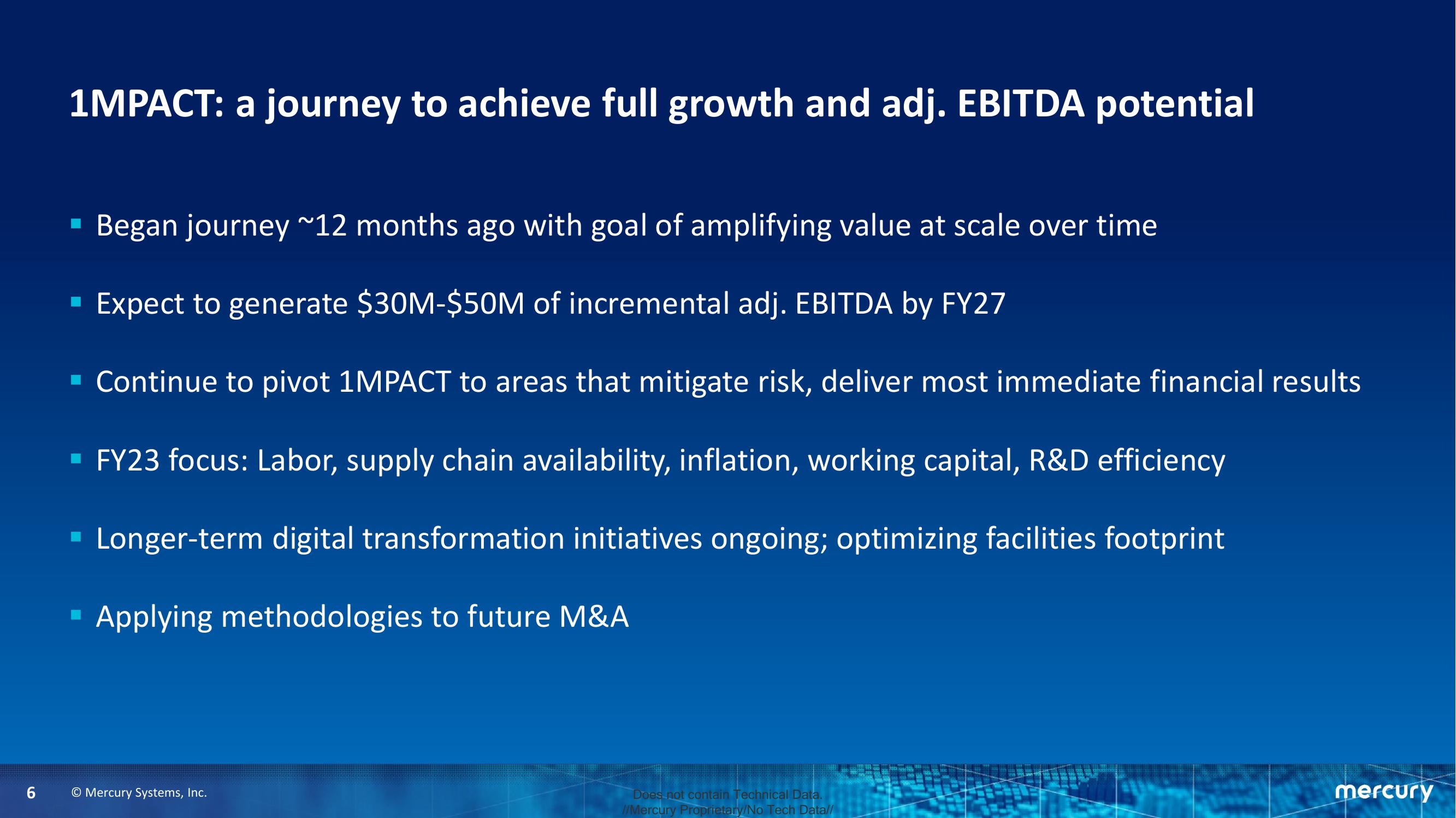 Mercury Fourth Quarter and Fiscal Year 2022 Financial Results slide image #6