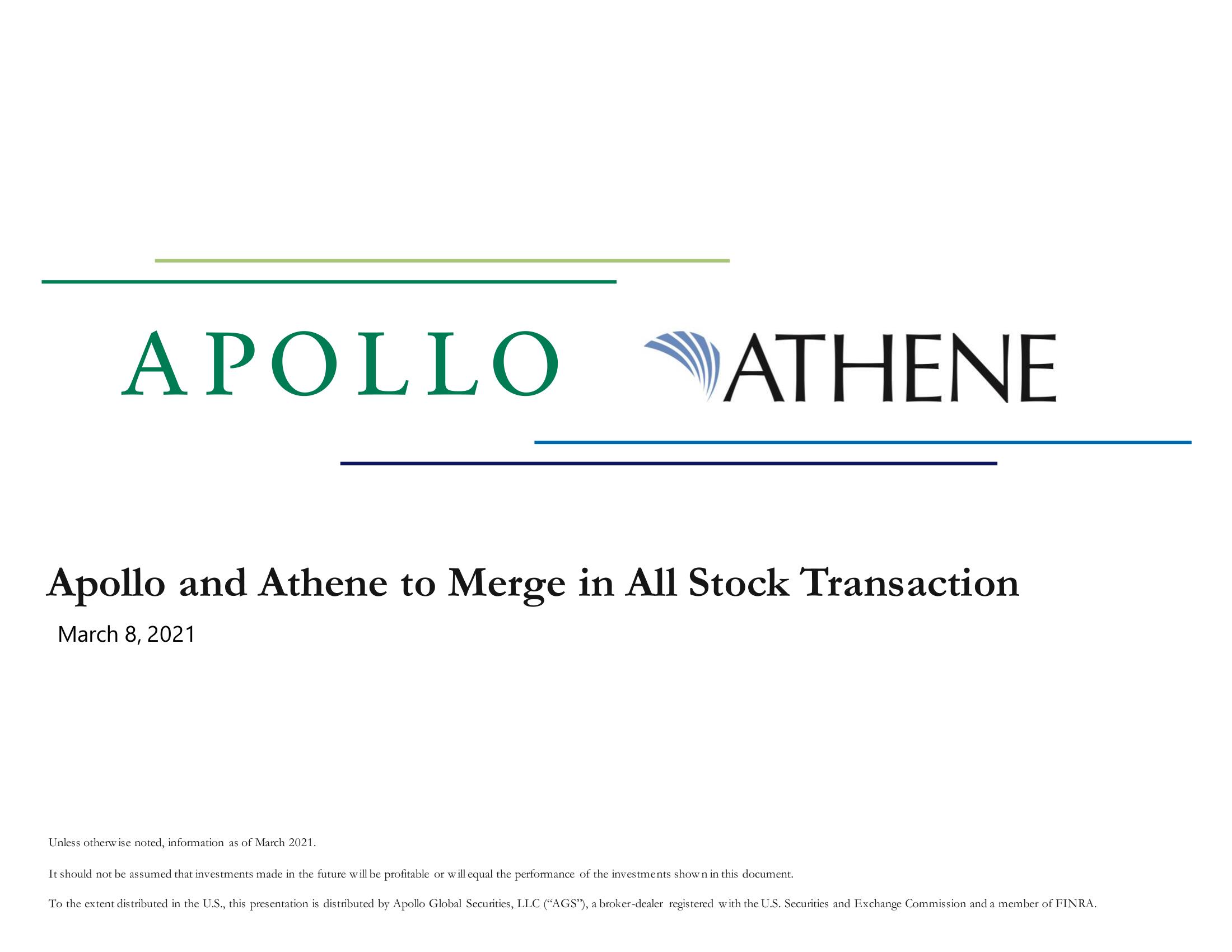 Apollo Global Management Mergers and Acquisitions Presentation Deck image