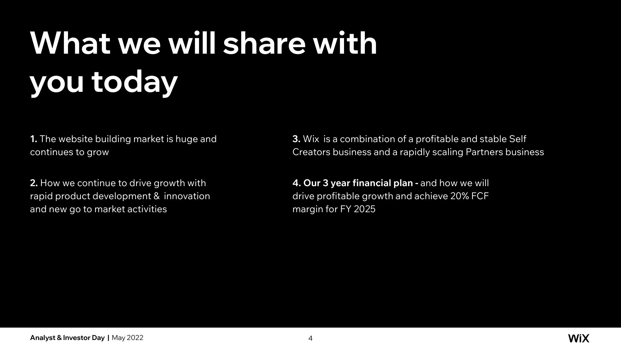 Wix Investor Day Presentation Deck slide image #4