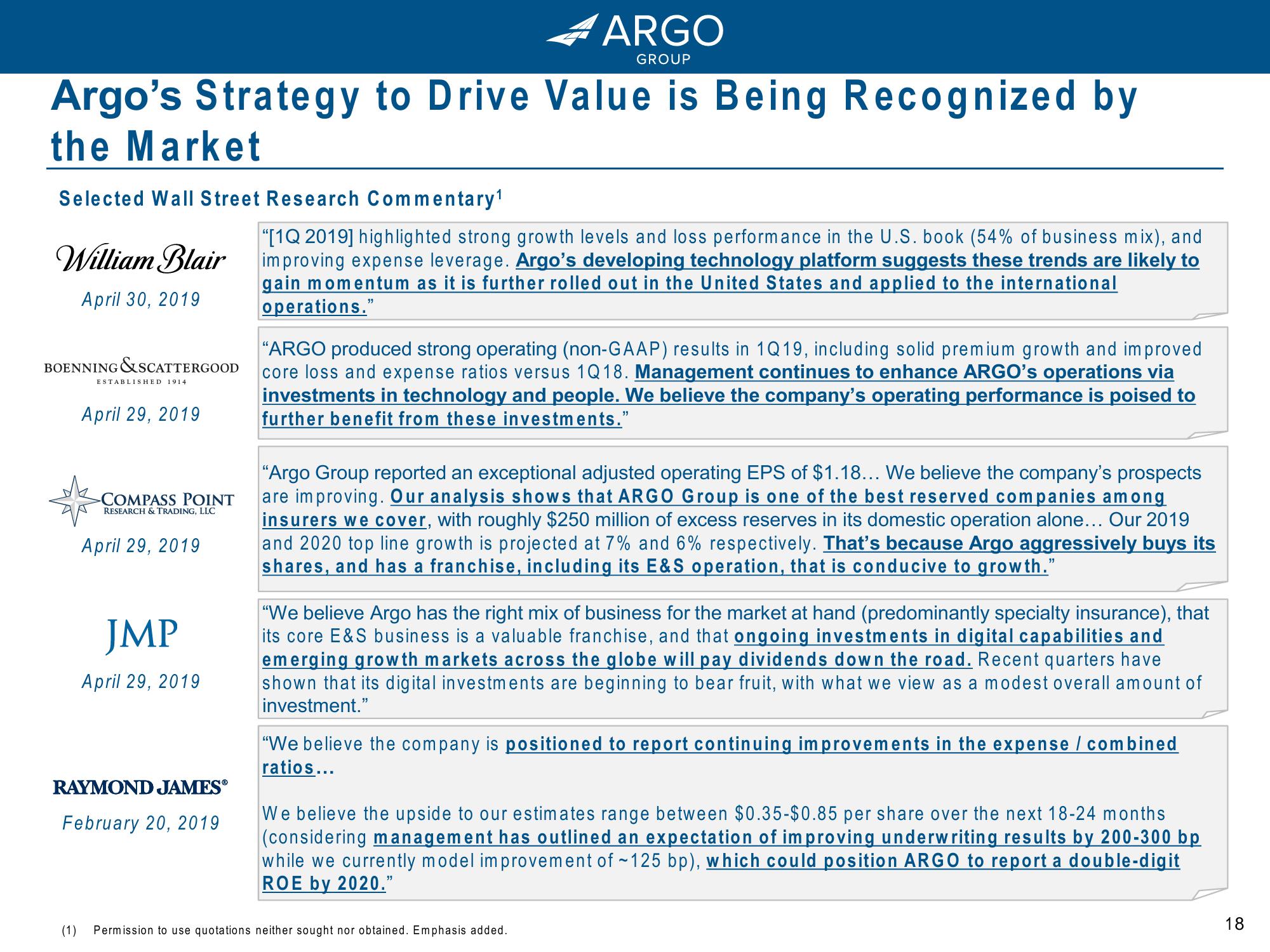 Argo Group: Driving Growth and Value for Shareholders slide image #18