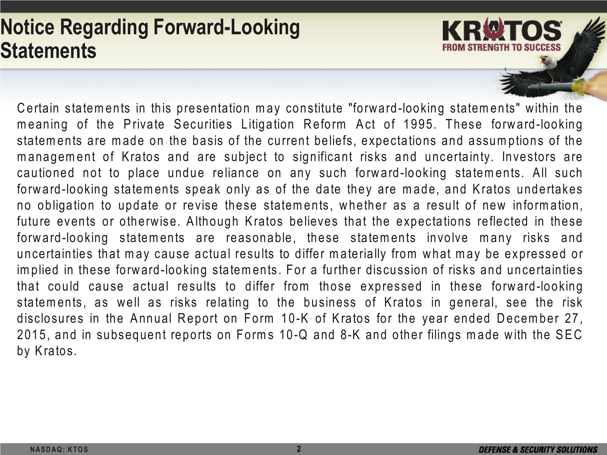 Kratos Defense & Security Solutions, Inc Investor Brief slide image #2