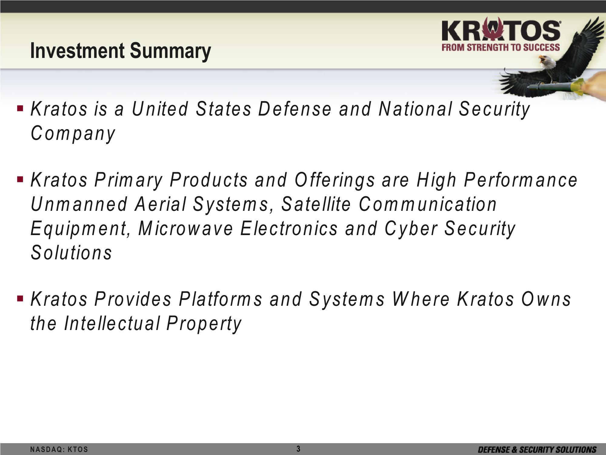 Kratos Defense & Security Solutions, Inc Investor Brief slide image #3