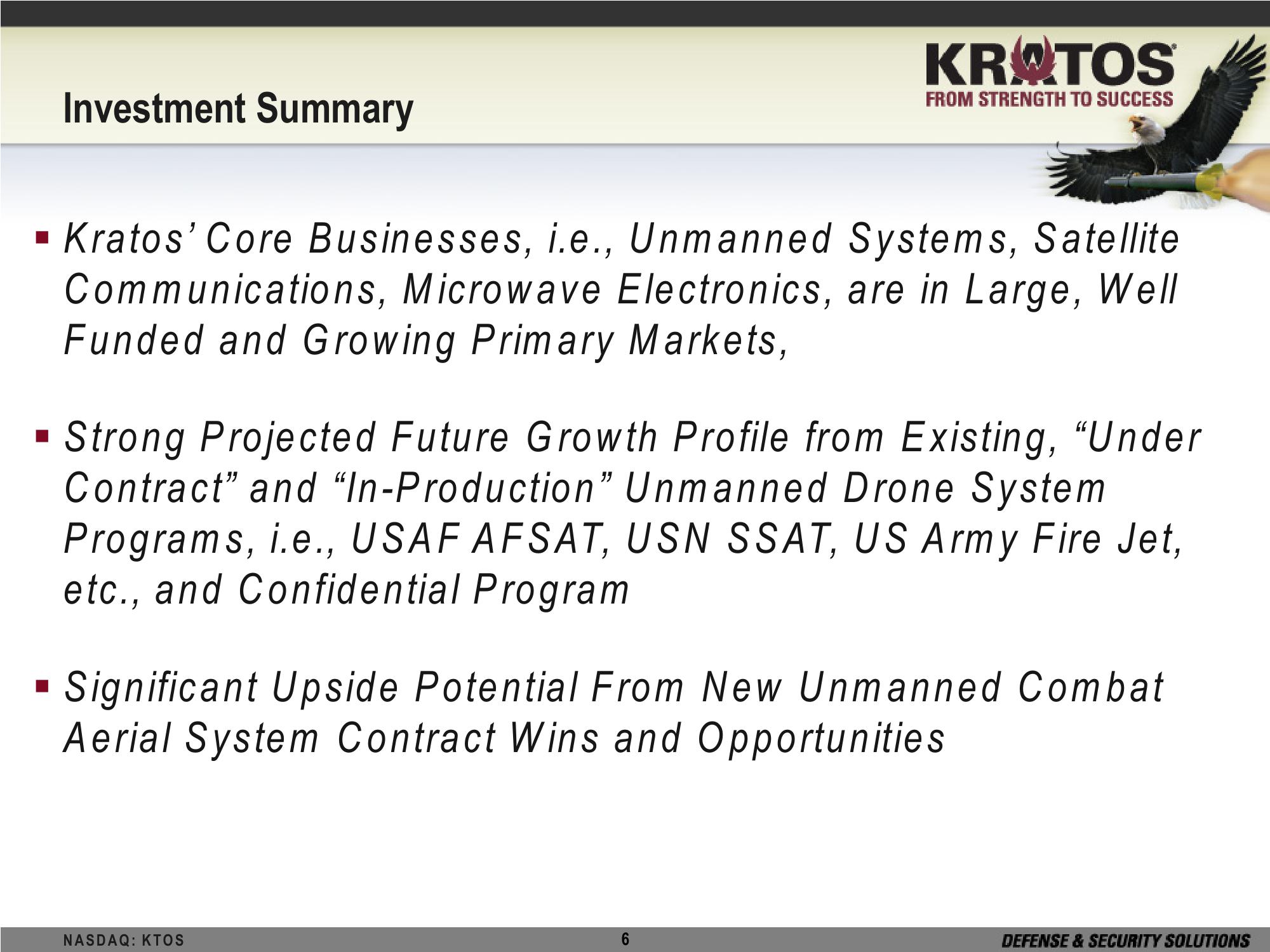 Kratos Defense & Security Solutions, Inc Investor Brief slide image #6