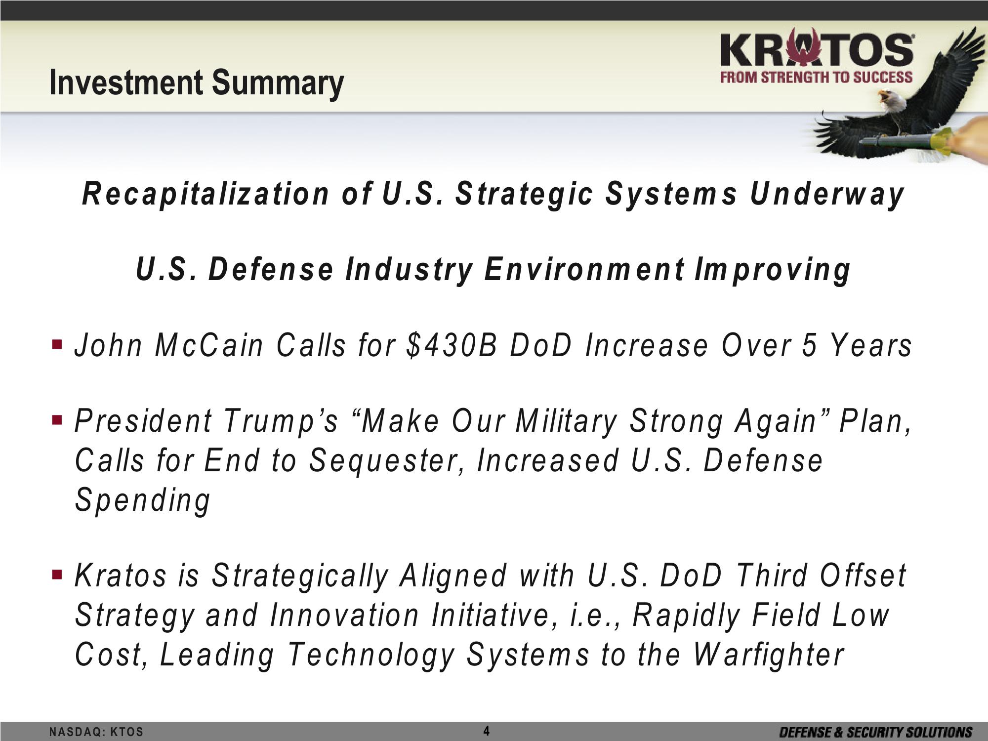 Kratos Defense & Security Solutions, Inc Investor Brief slide image #4