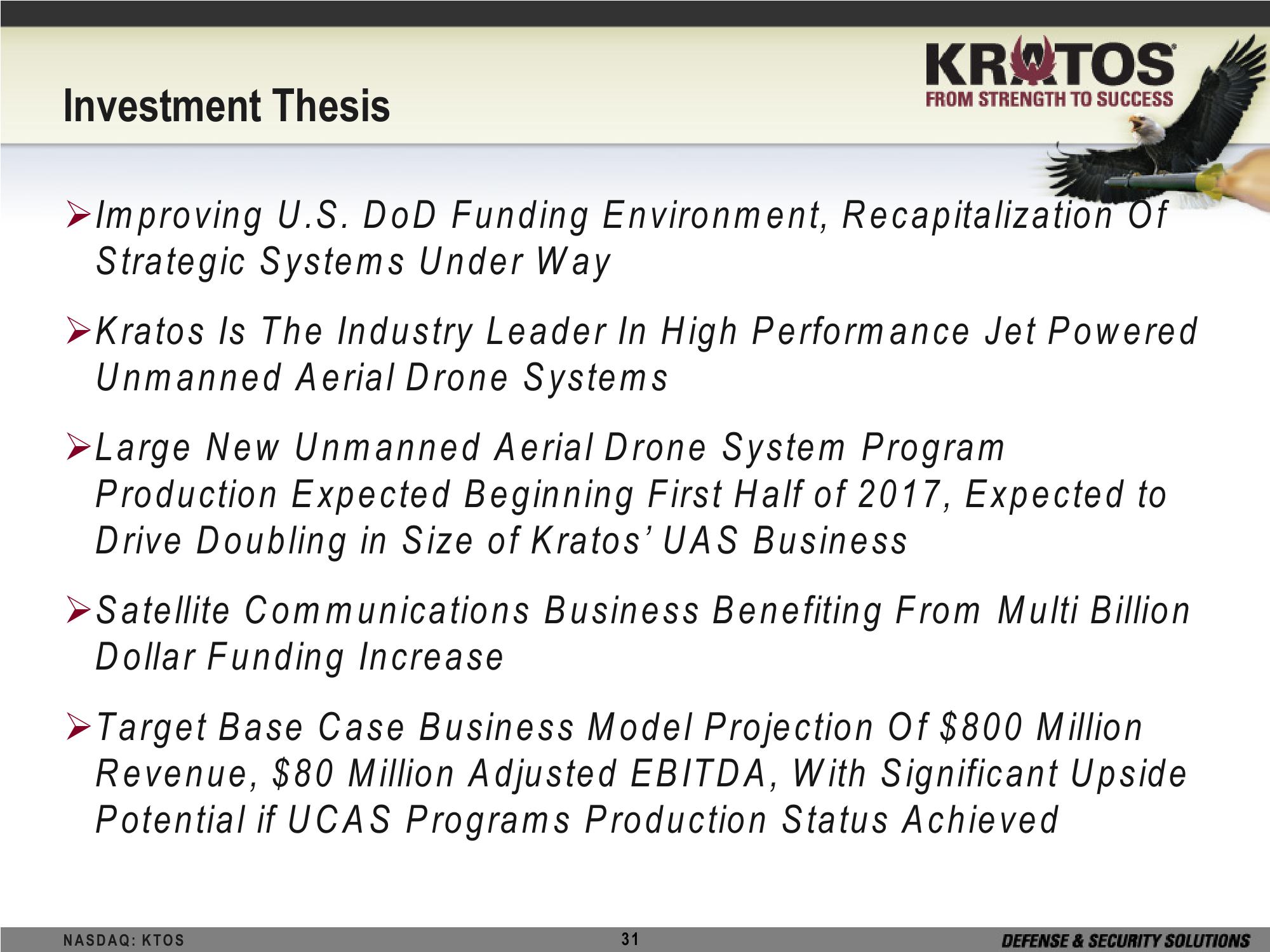 Kratos Defense & Security Solutions, Inc Investor Brief slide image #31