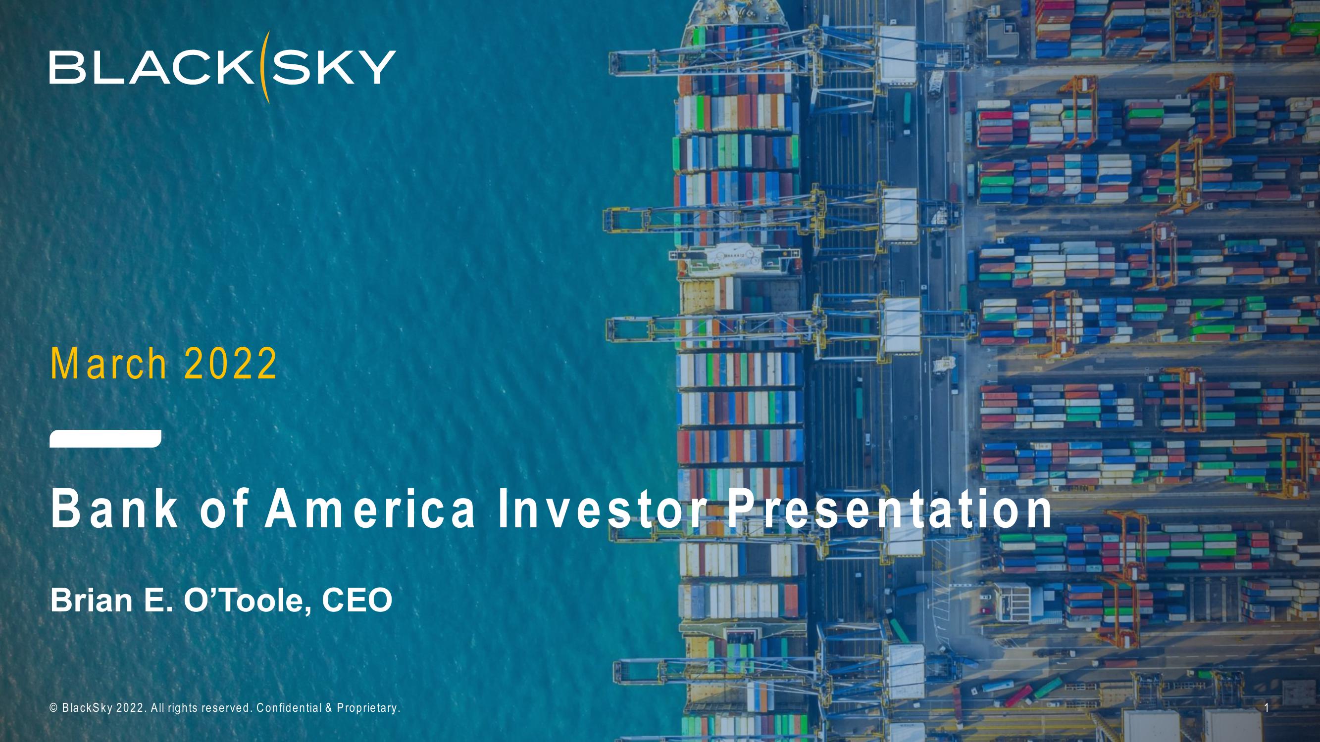 BlackSky Investor Conference Presentation Deck image