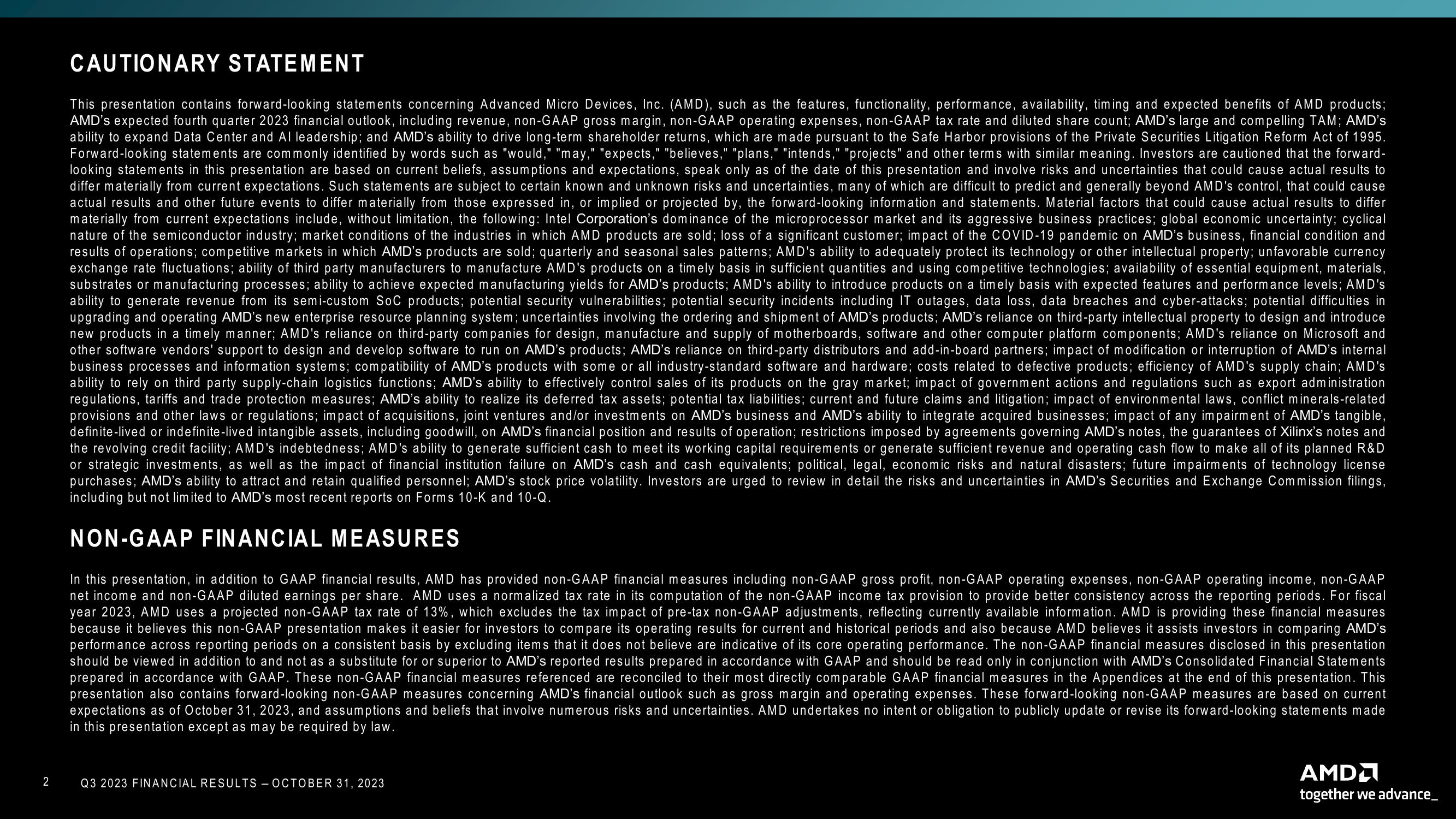 AMD Results Presentation Deck slide image #2