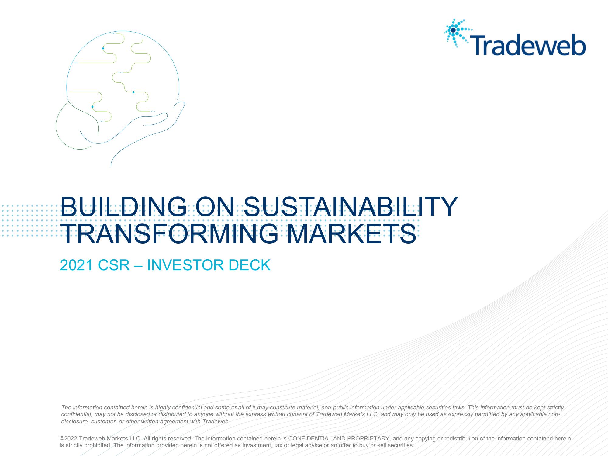 Tradeweb ESG Presentation Deck image