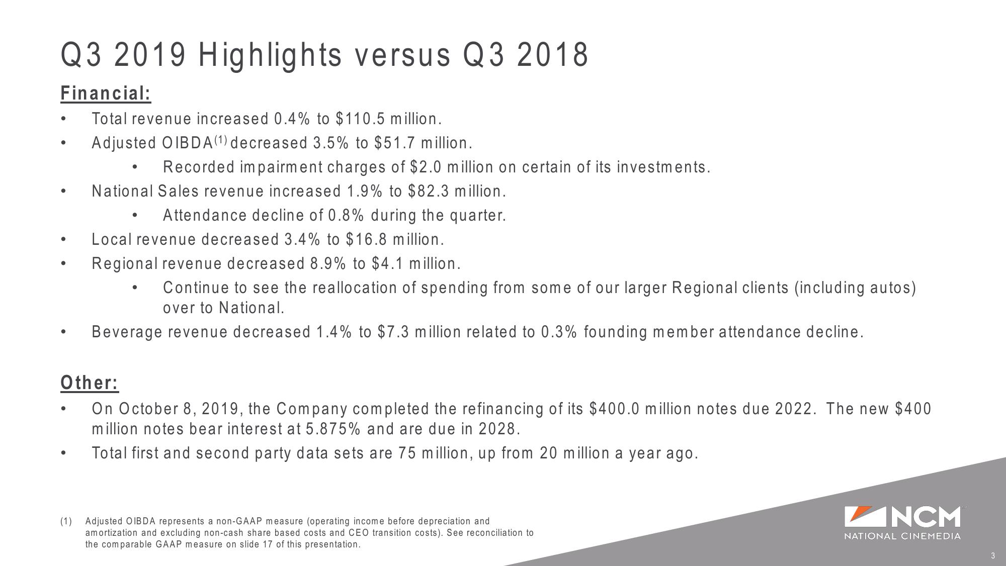 Q3’19 Earnings Supplemental Presentation slide image #3