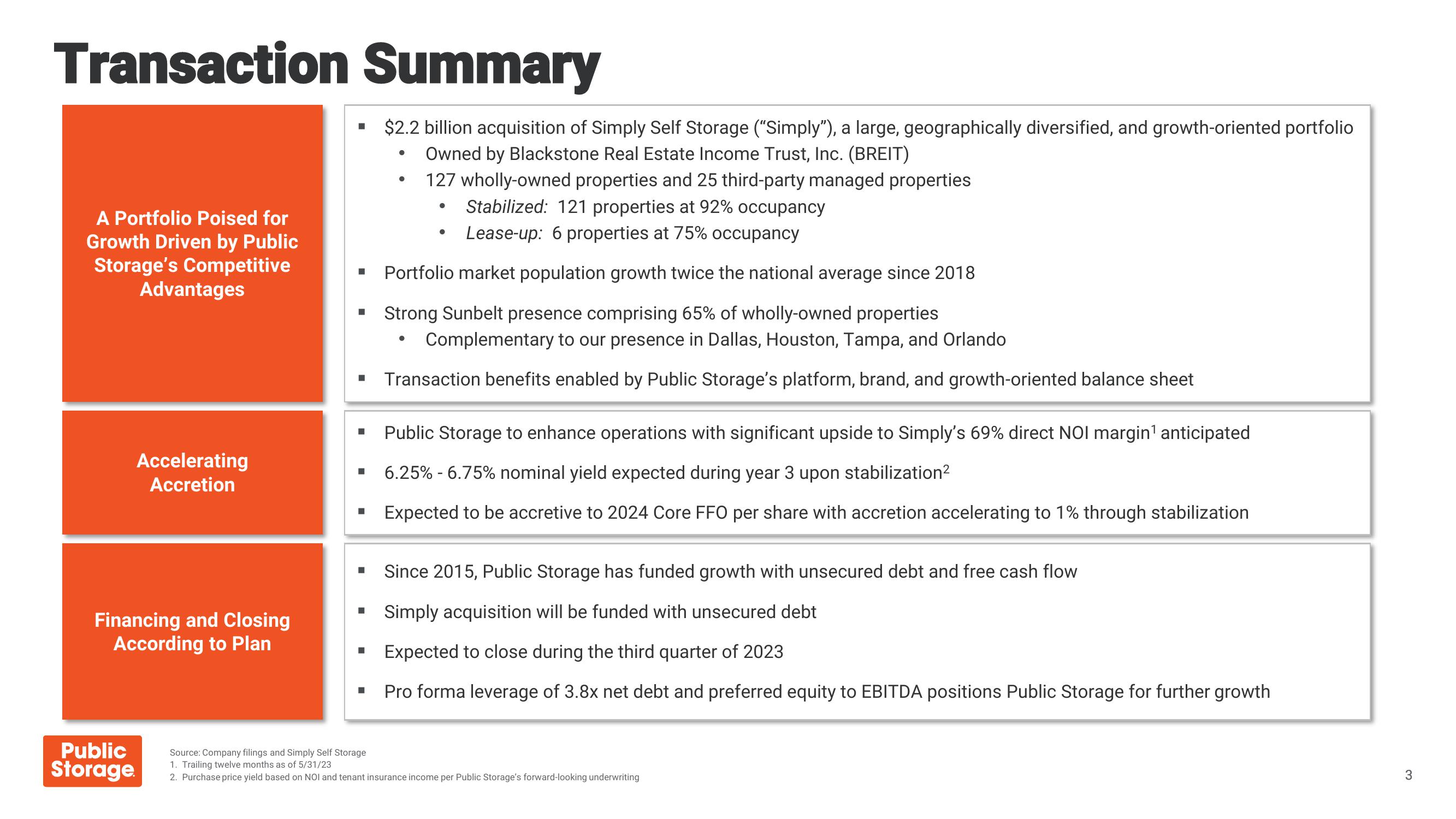 Public Storage Investor Overview slide image #3