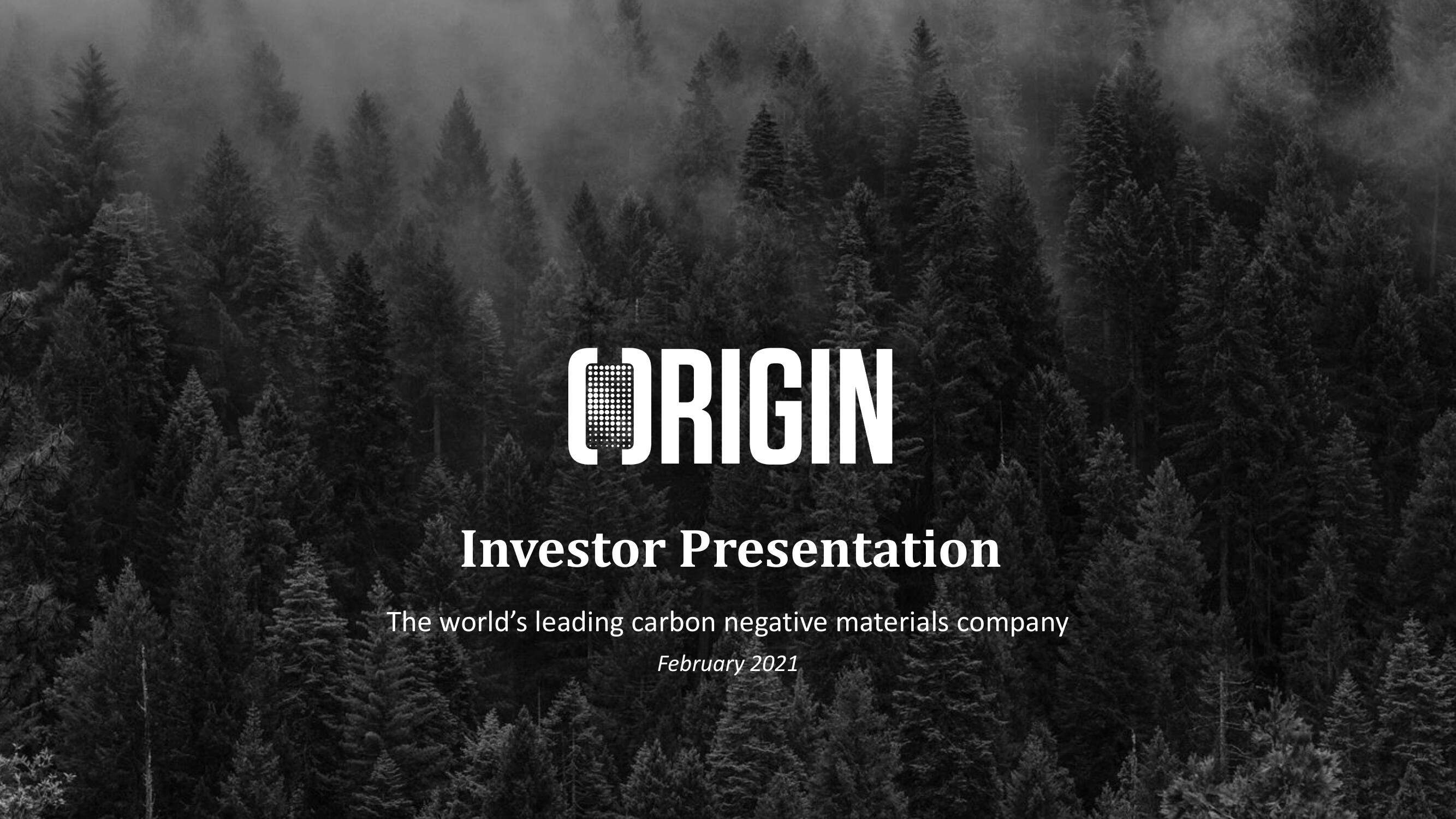 Origin SPAC Presentation Deck image