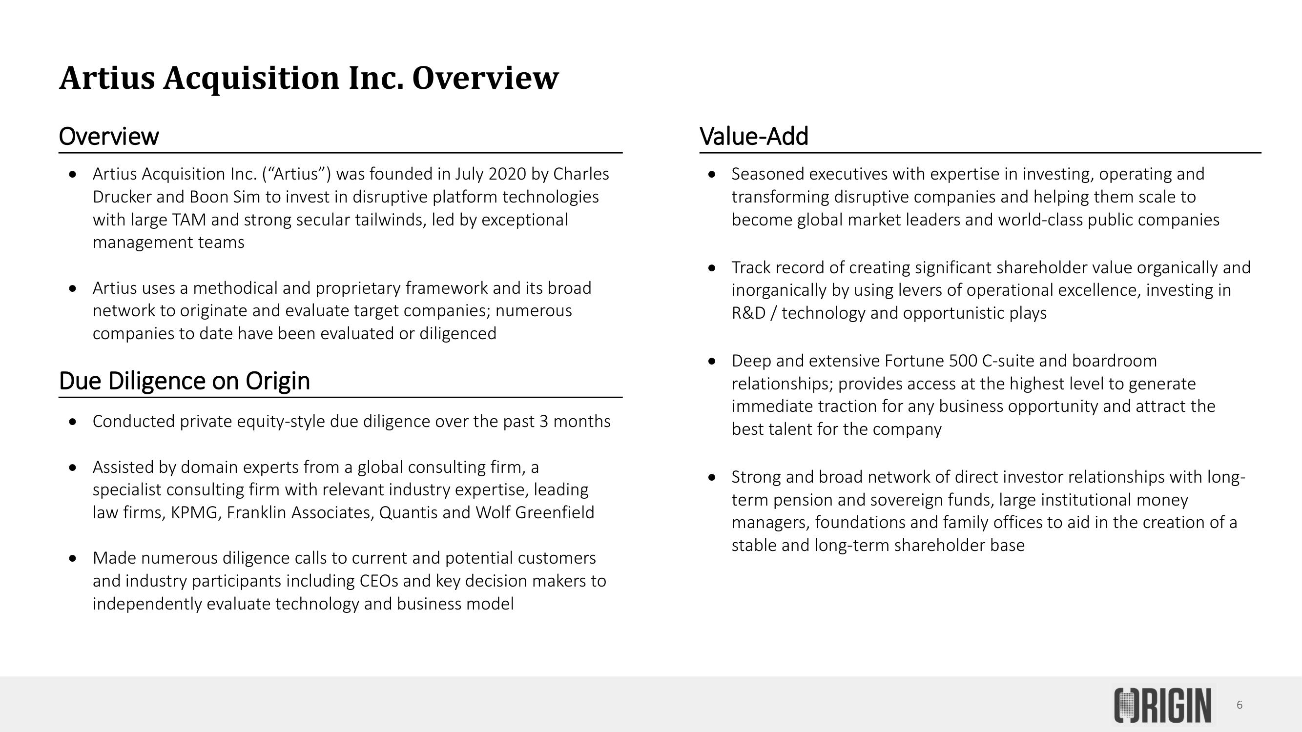 Origin SPAC Presentation Deck slide image #6