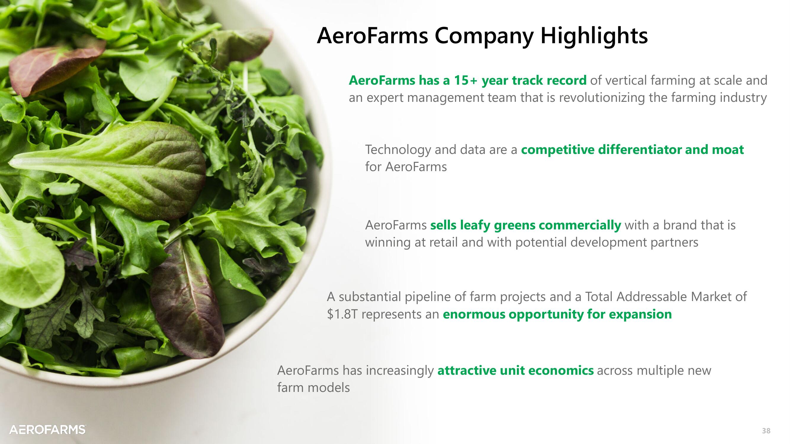 AeroFarms SPAC Presentation Deck slide image #38