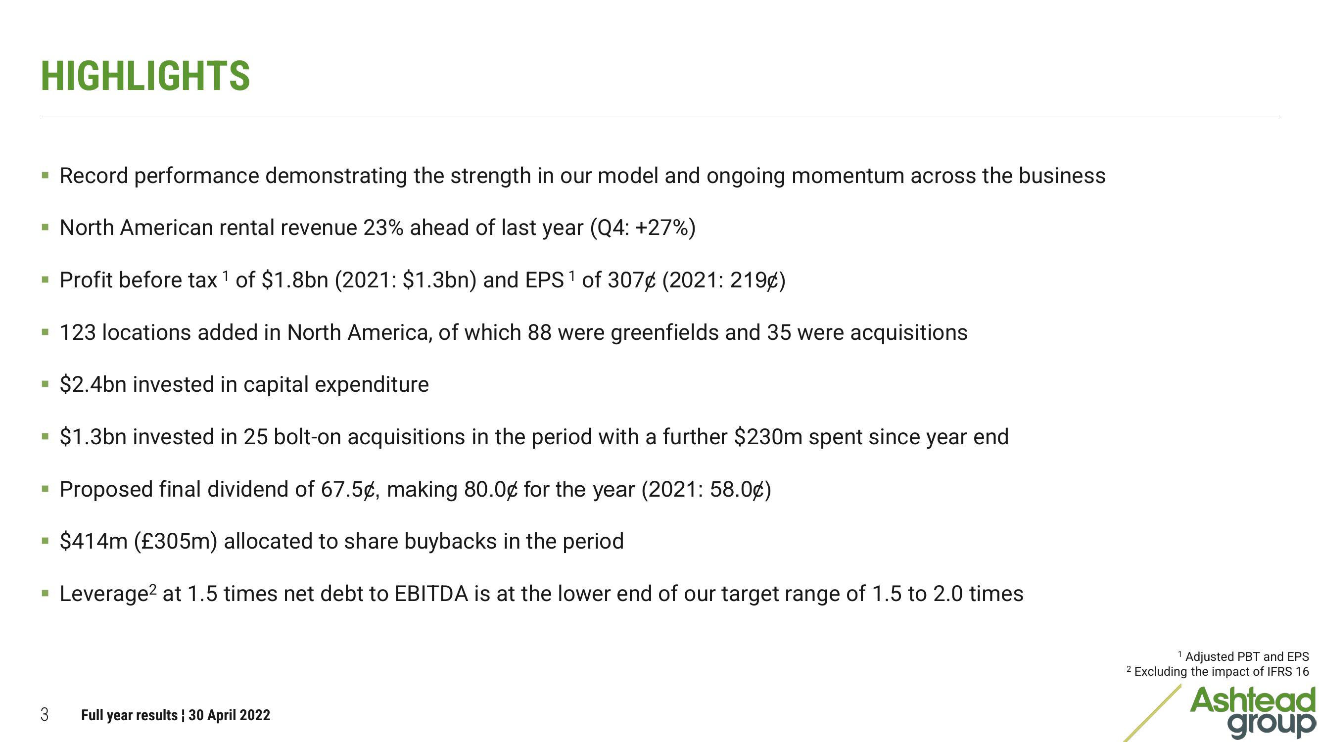 Ashtead Group Results Presentation Deck slide image #3