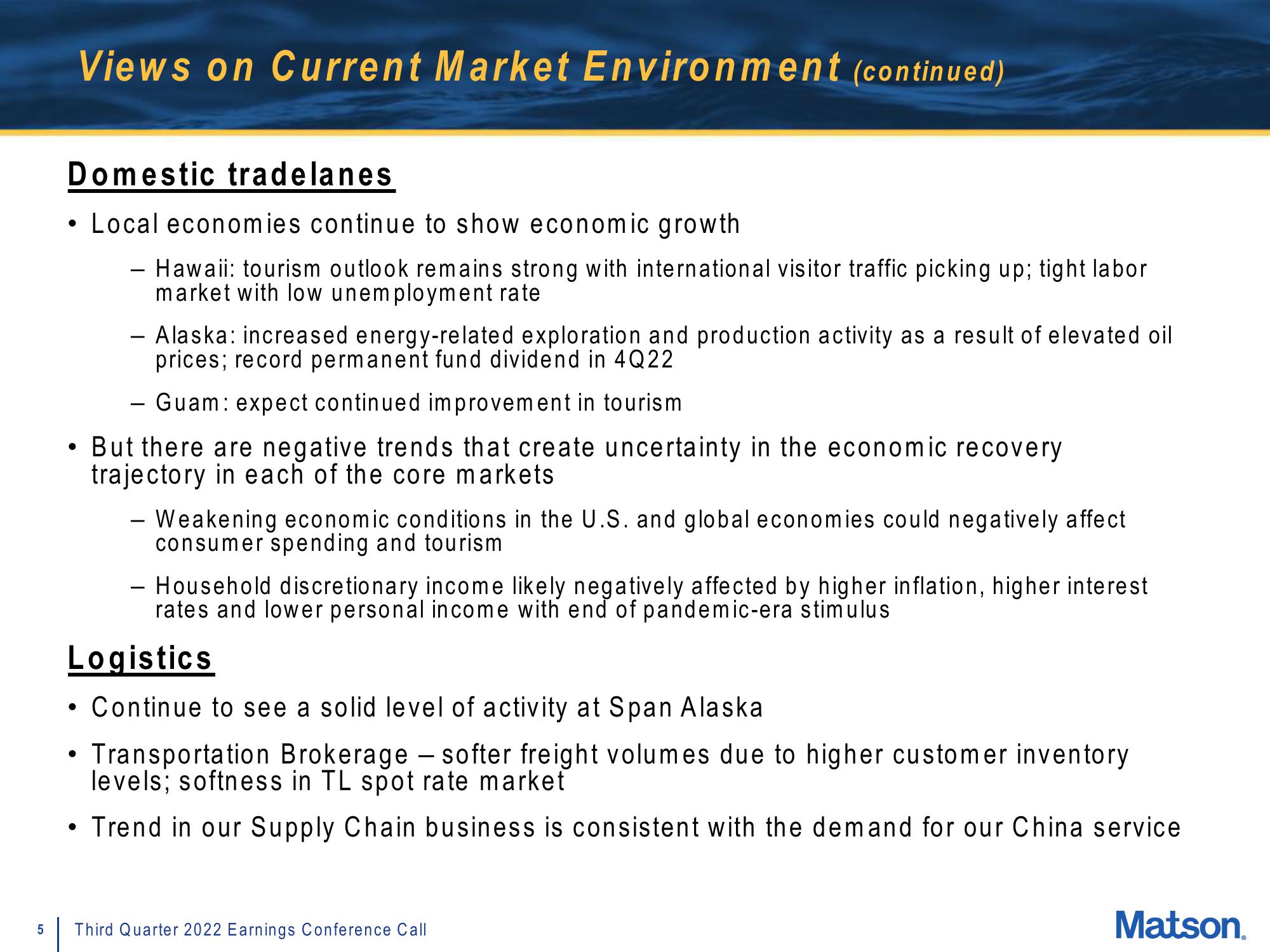 Matson Results Presentation Deck slide image #5