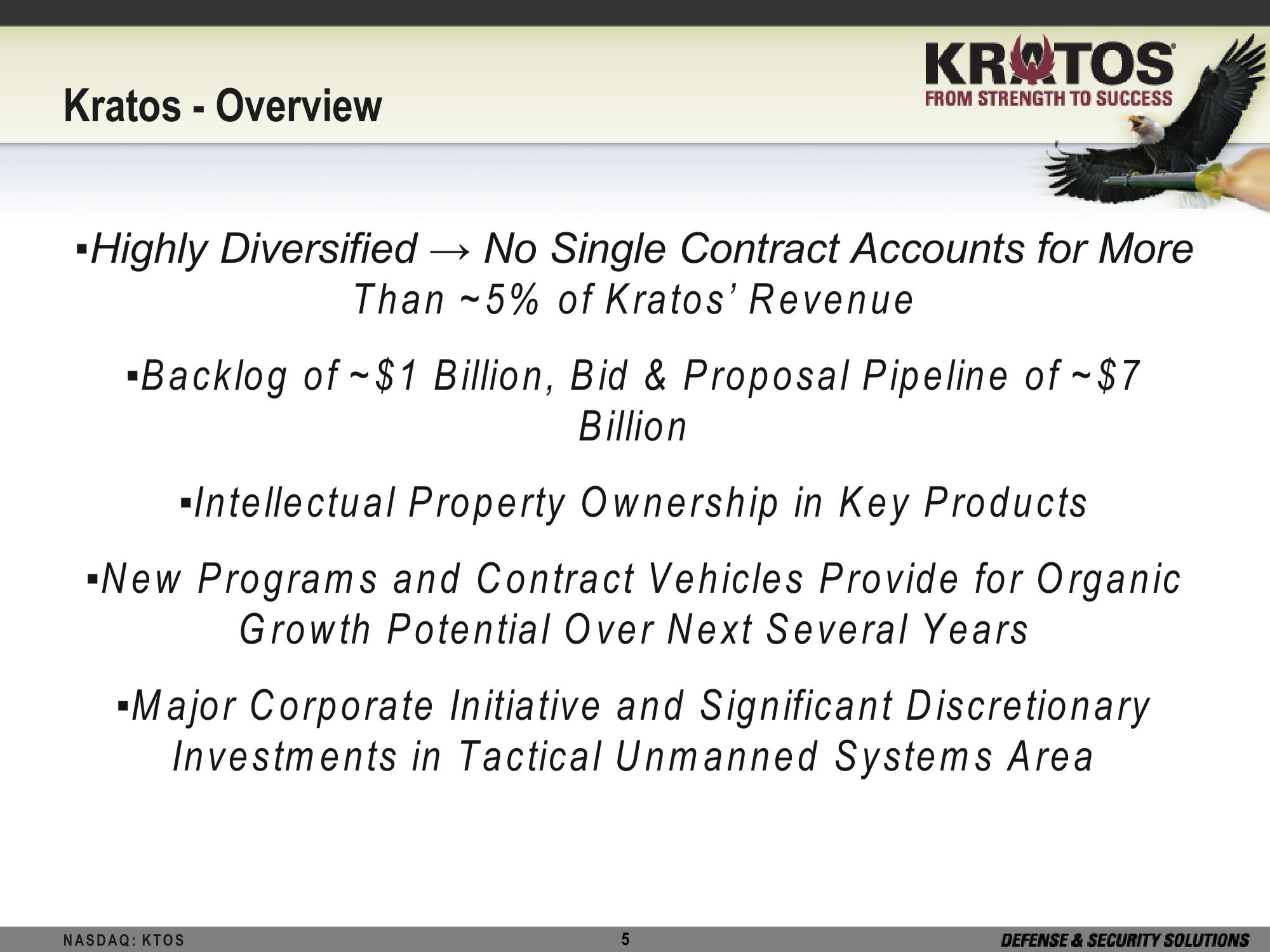 Kratos Defense & Security Solutions, Inc Investor Presentation slide image #5