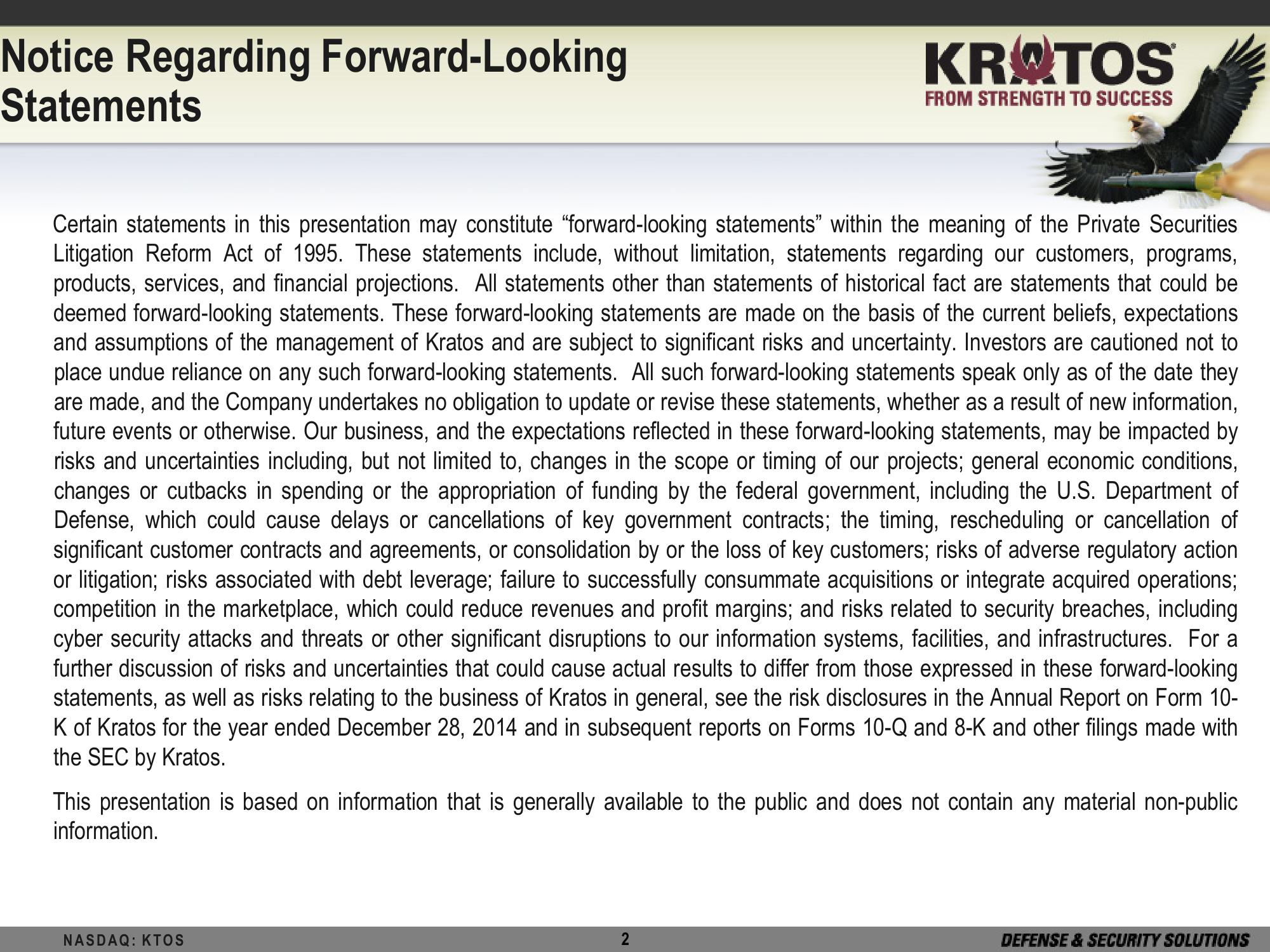 Kratos Defense & Security Solutions, Inc Investor Presentation slide image #2