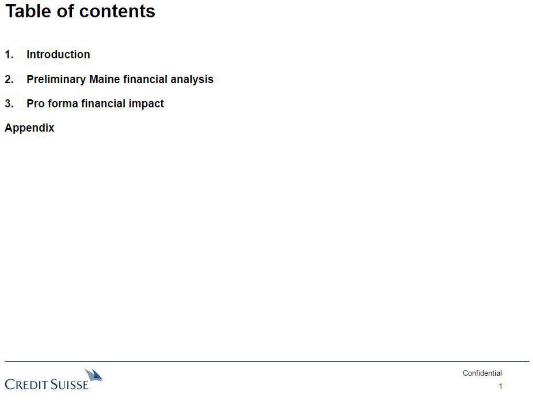 Credit Suisse Investment Banking Pitch Book slide image #2