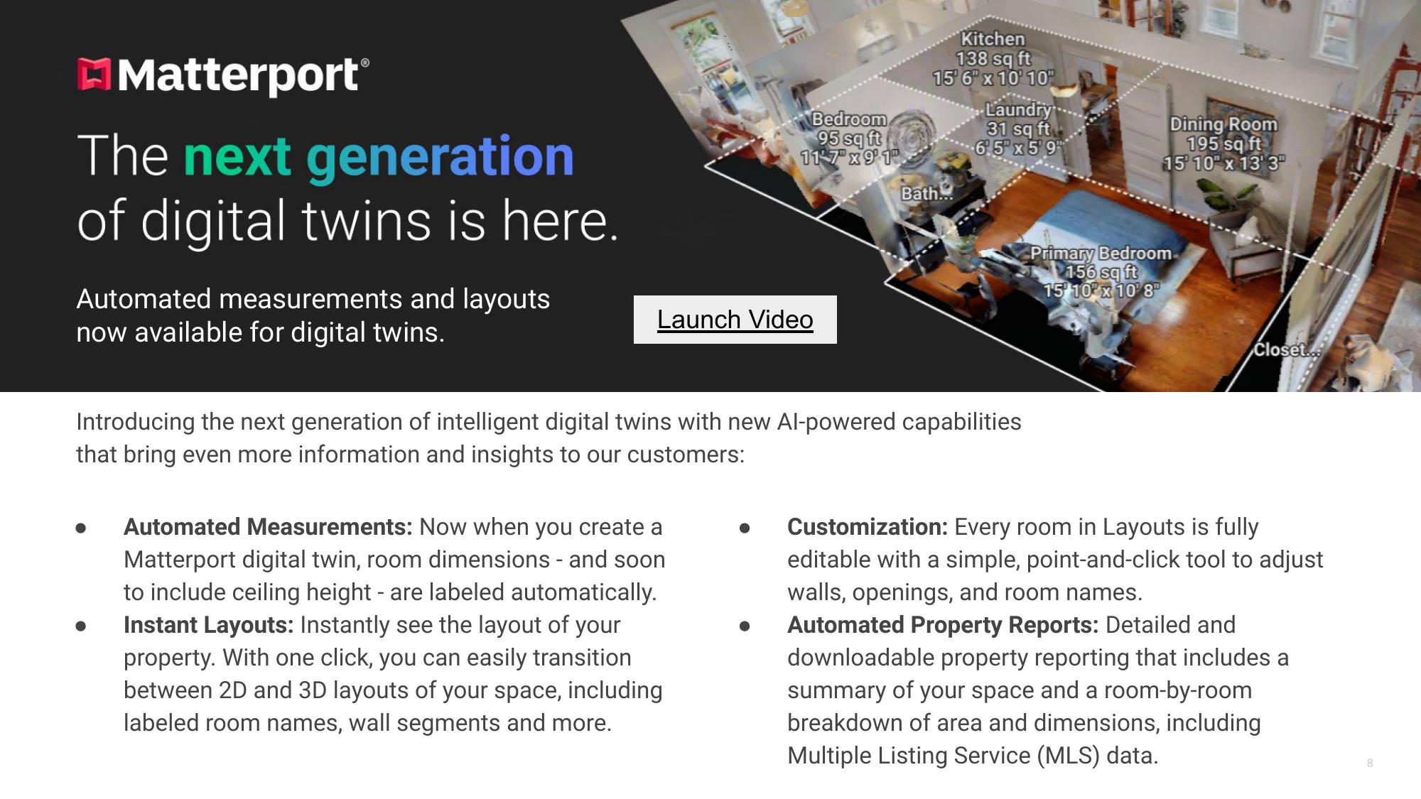 Matterport Results Presentation Deck slide image #8