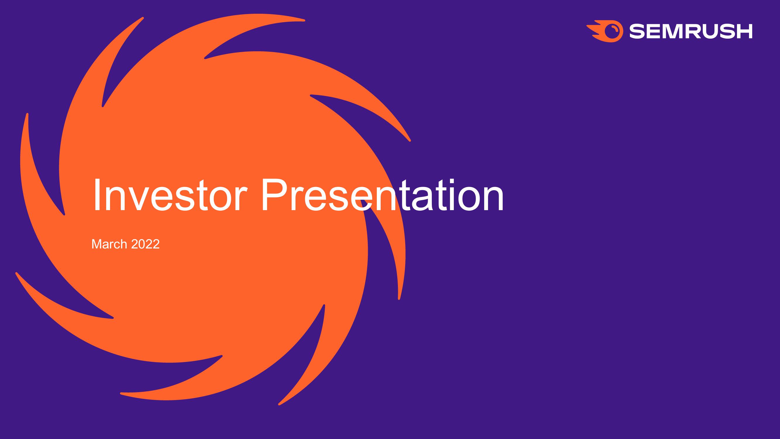 Semrush Investor Presentation Deck image