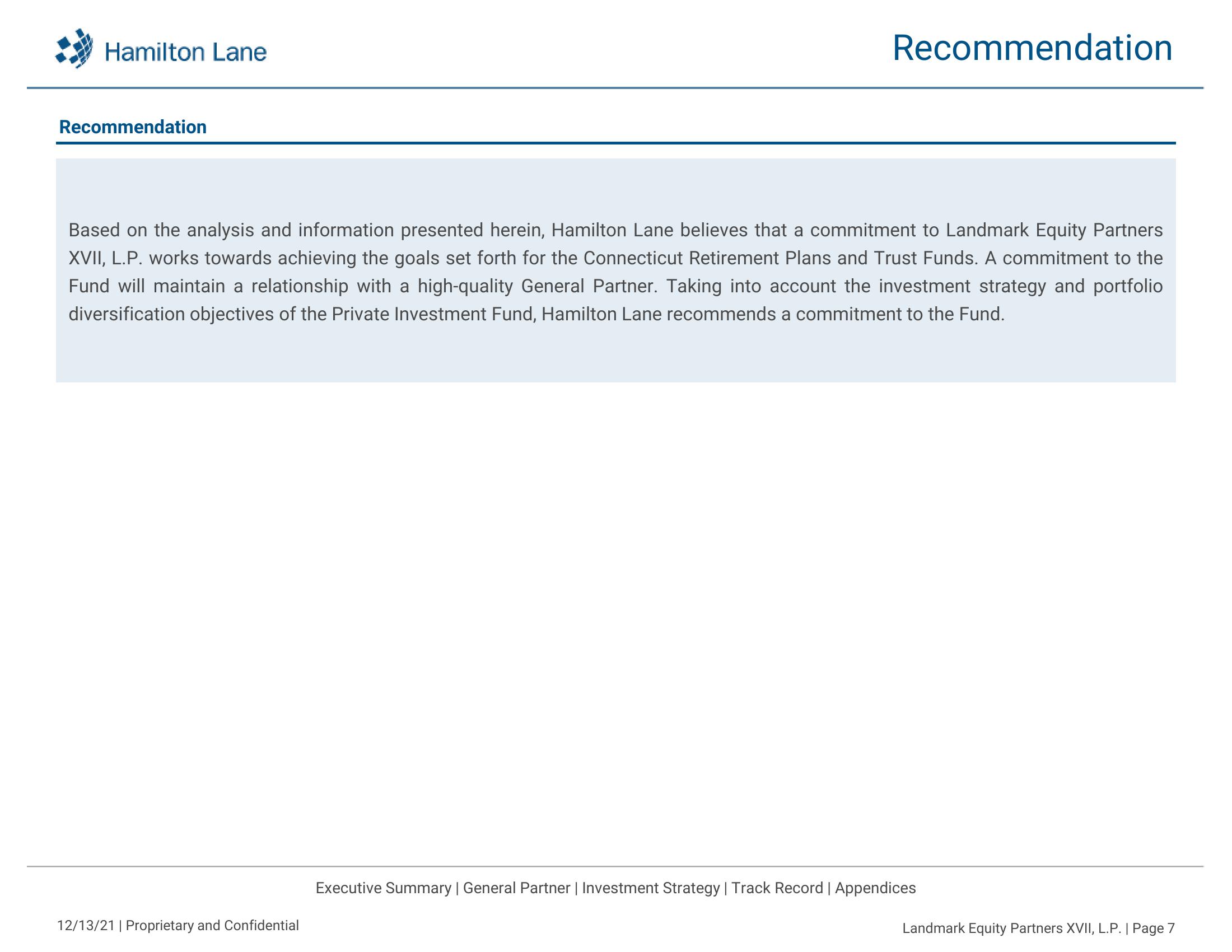 Landmark Equity Partners XVII, L.P. Recommendation Repor slide image #8