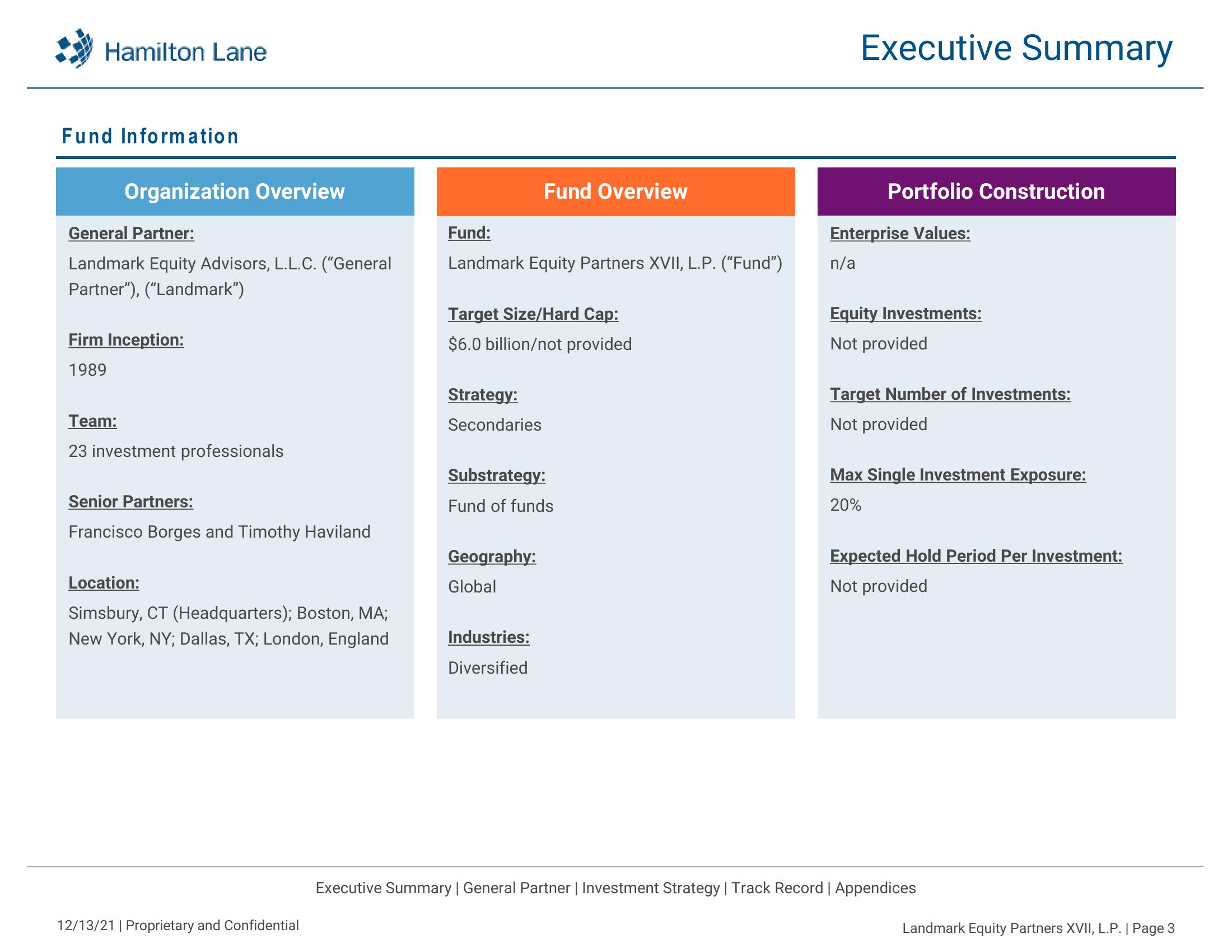 Landmark Equity Partners XVII, L.P. Recommendation Repor slide image #4