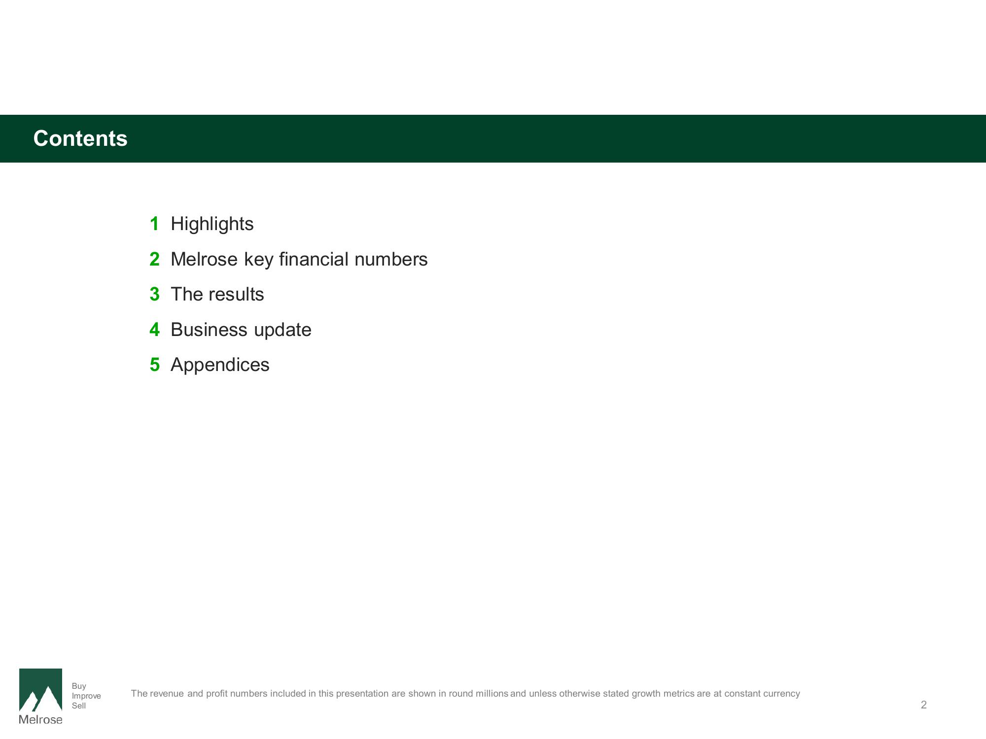 Melrose Results Presentation Deck slide image #2