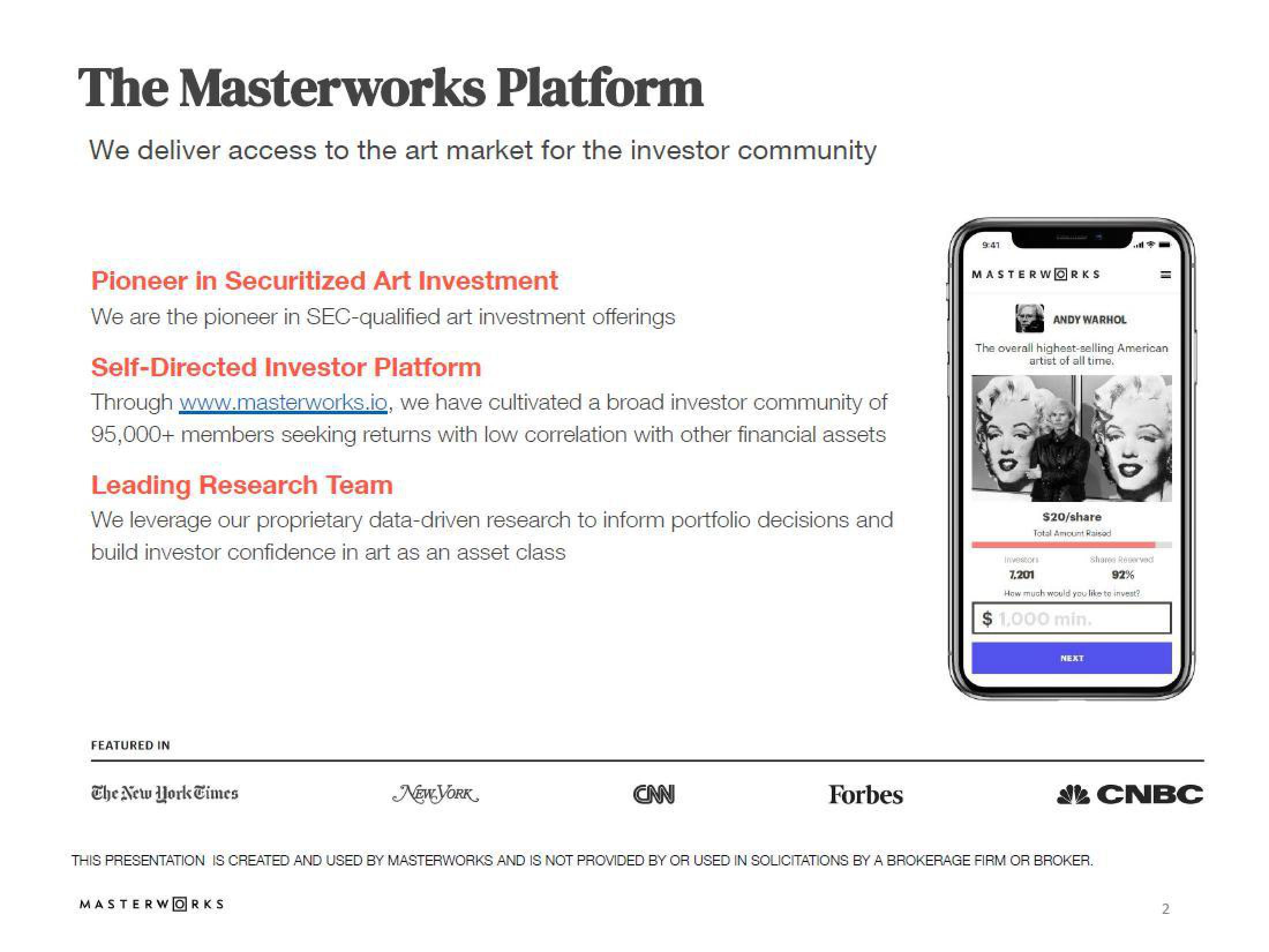 Masterworks Investor Presentation Deck slide image #2