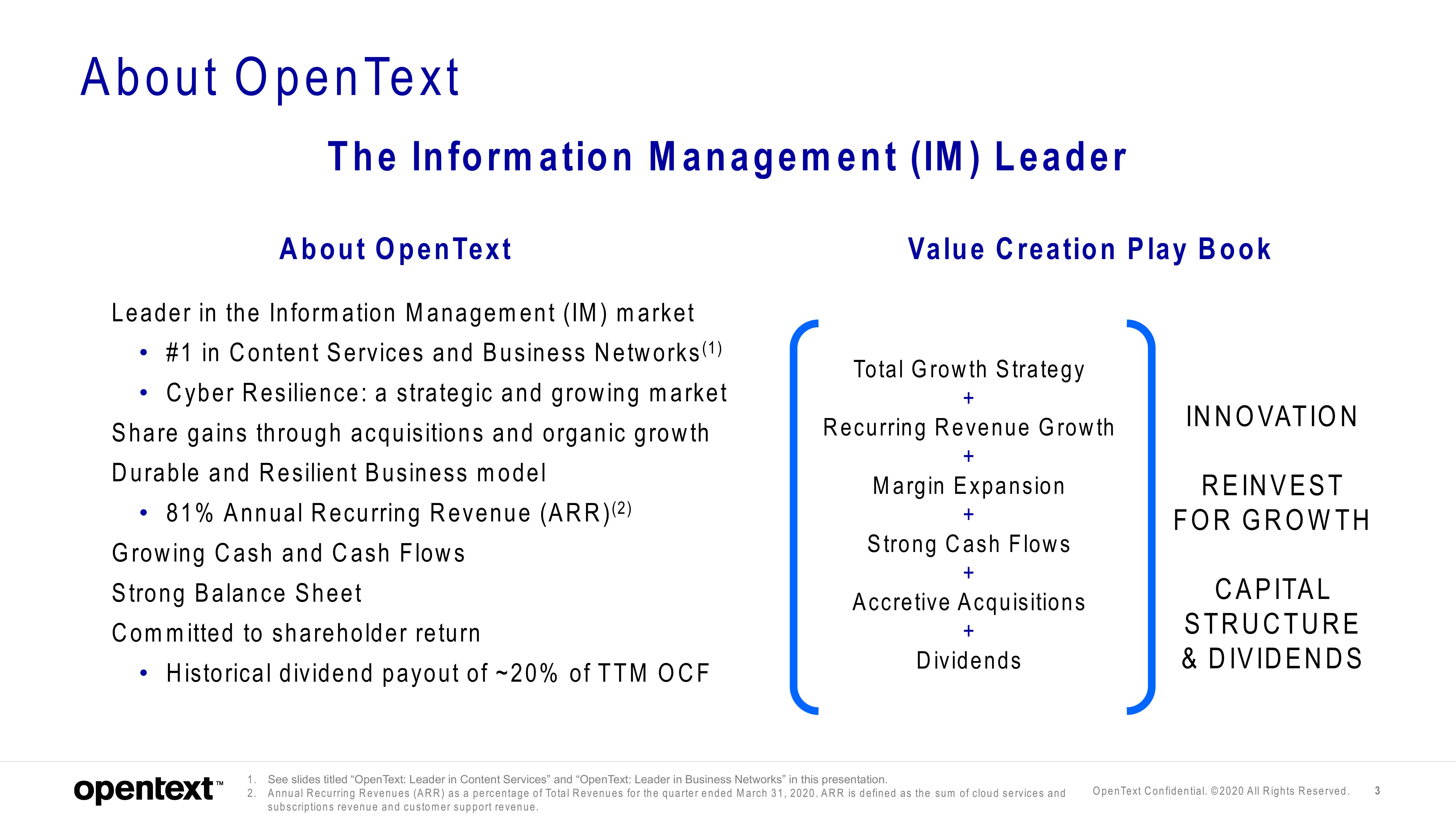 OpenText Investor Presentation Deck slide image #3