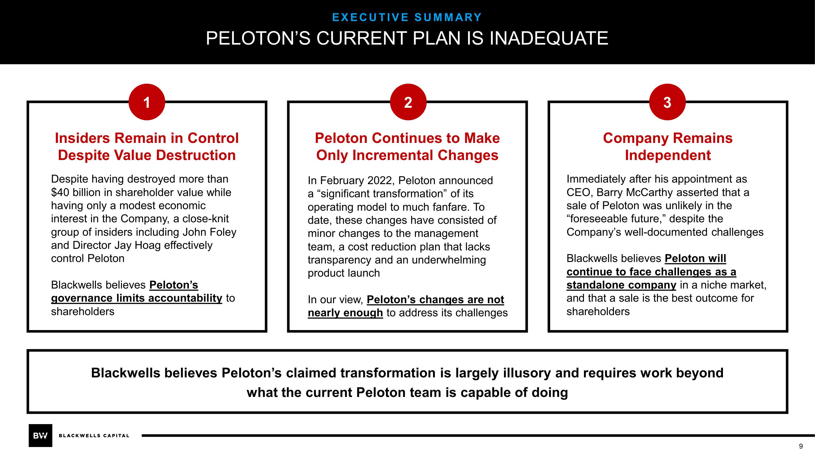 Blackwells Capital Activist Presentation Deck slide image #9