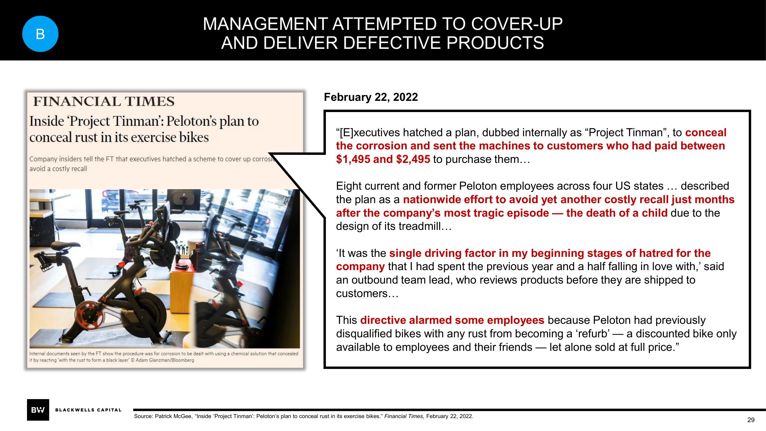 Blackwells Capital Activist Presentation Deck slide image #29