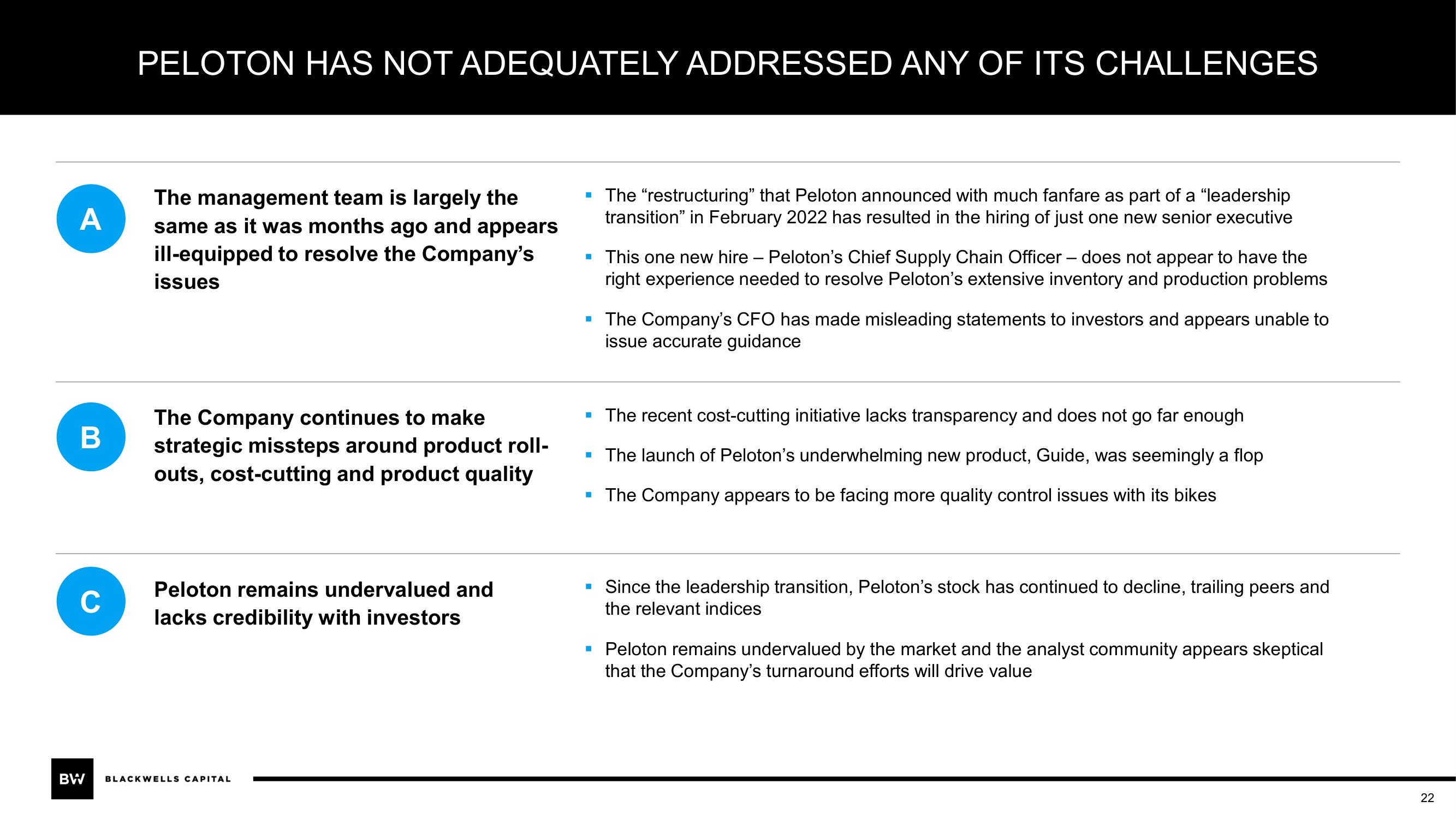 Blackwells Capital Activist Presentation Deck slide image #22