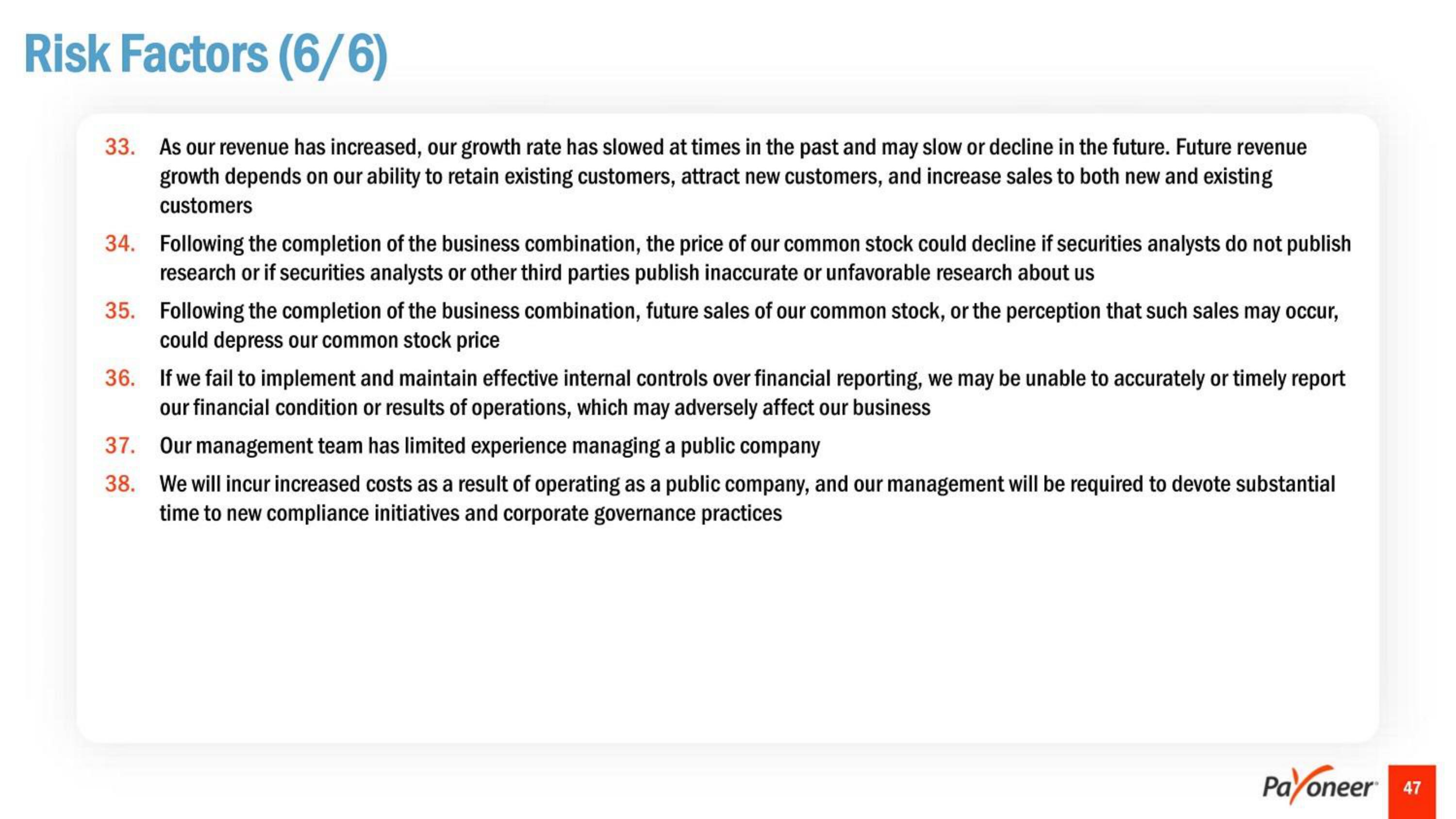 Payoneer SPAC Presentation Deck slide image #47