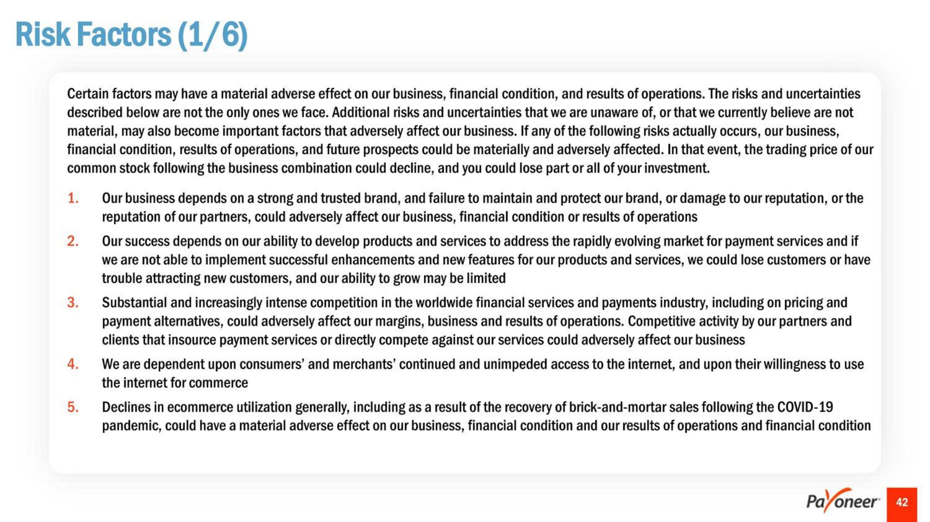 Payoneer SPAC Presentation Deck slide image #42