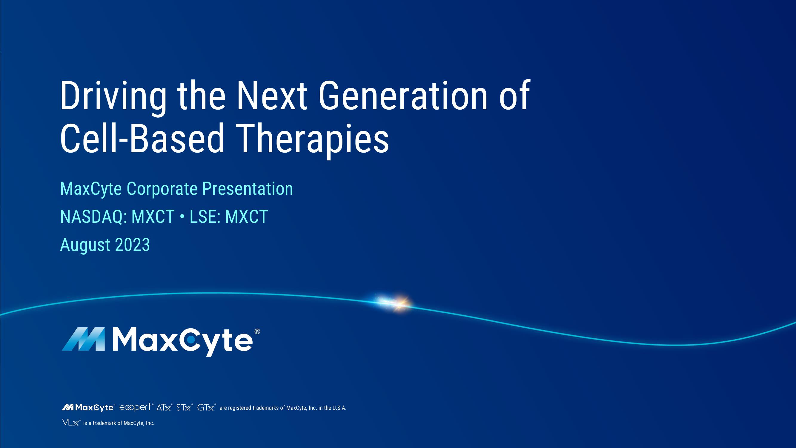 MaxCyte Investor Presentation Deck image