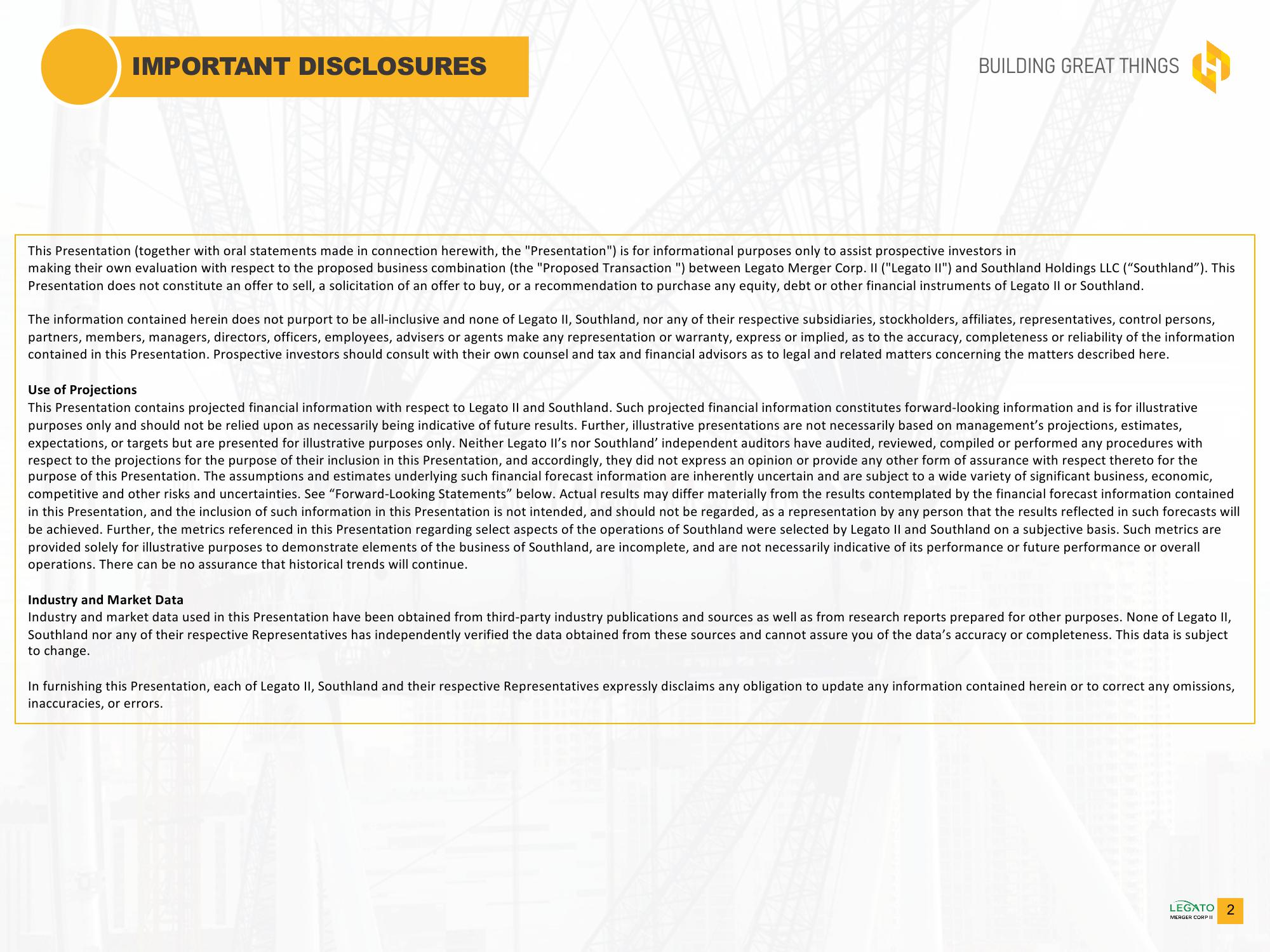 Southland Holdings SPAC Presentation Deck slide image #2