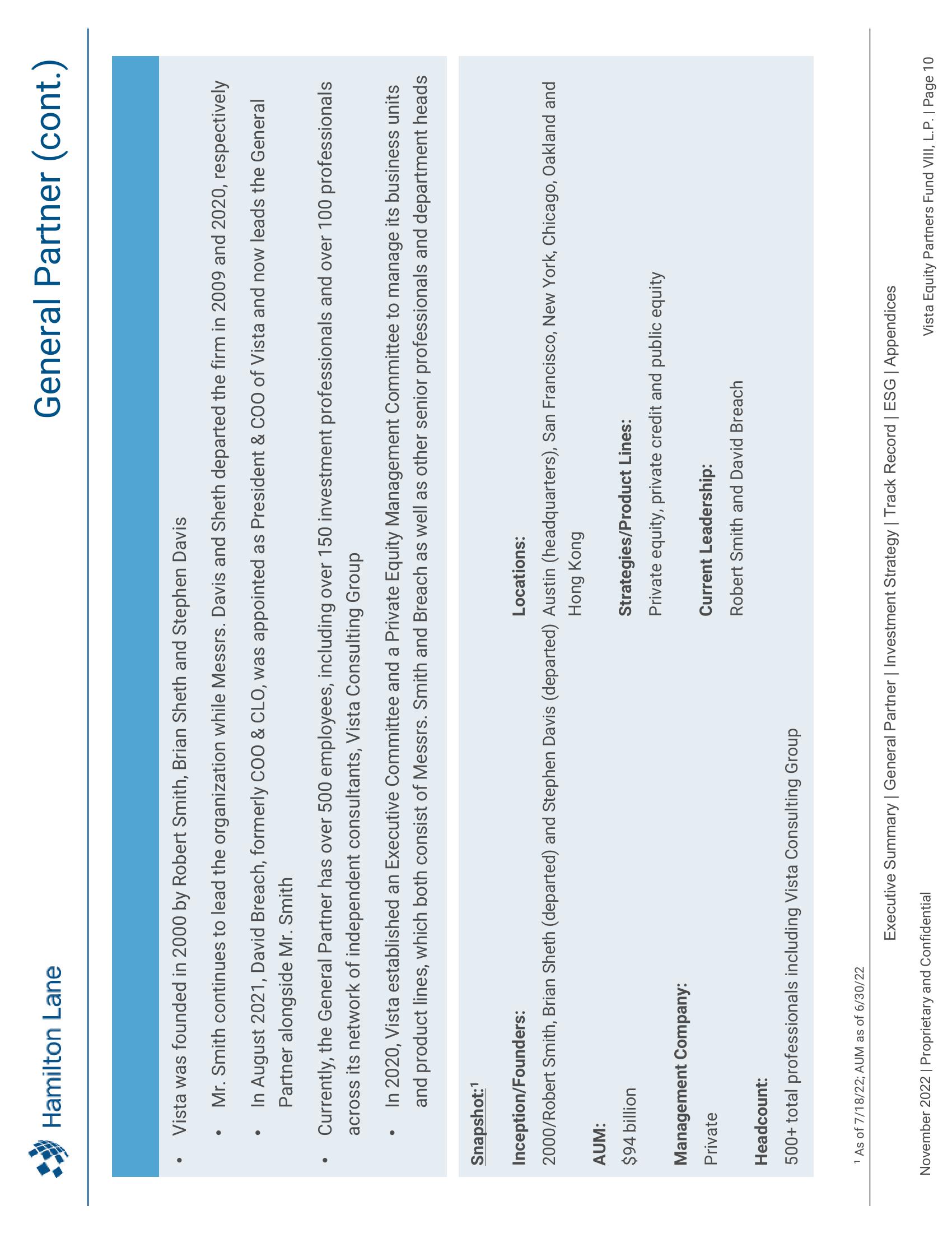 Vista Equity Partners Fund VIII, L.P. Recommendation Report slide image #11