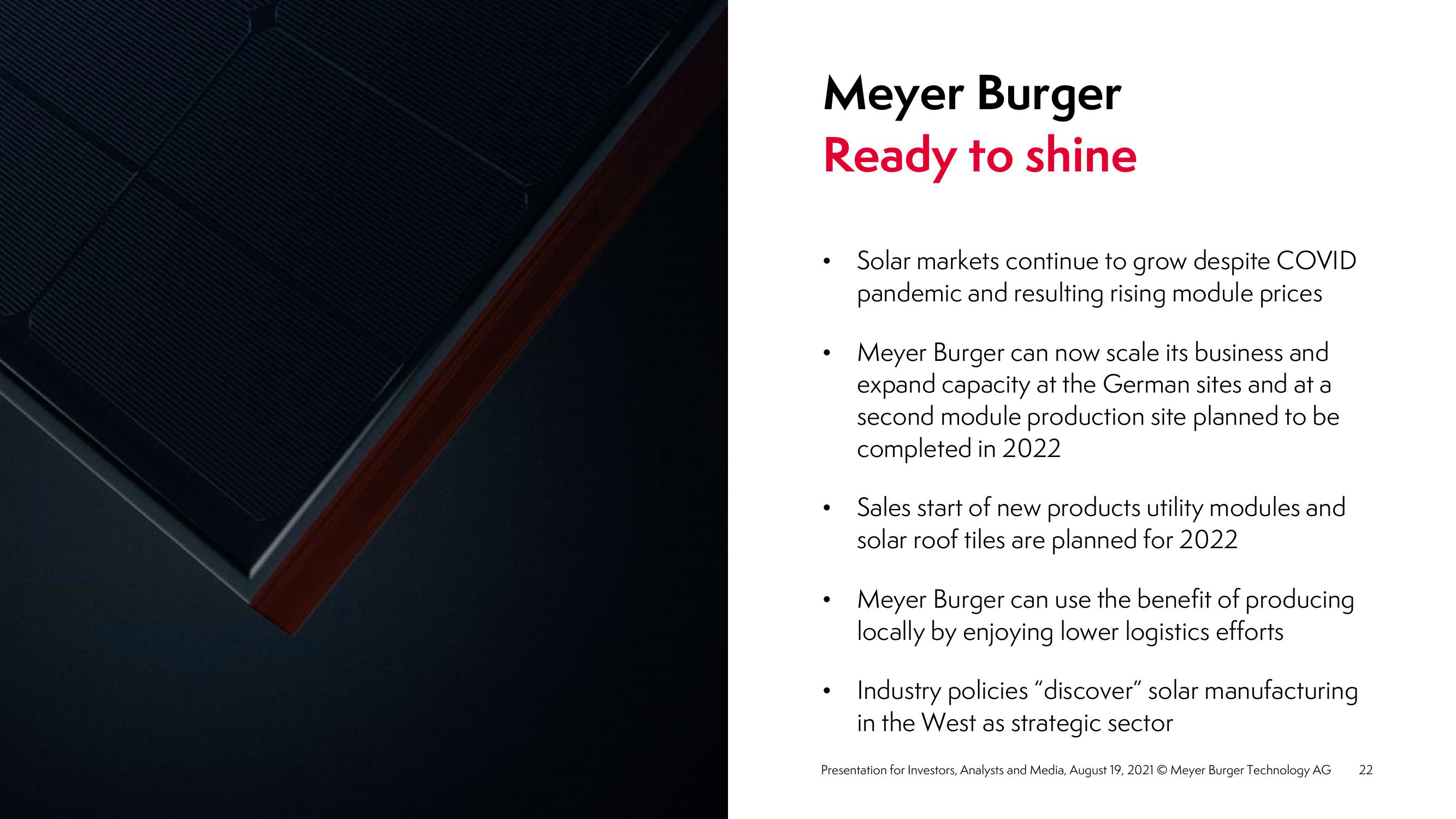 Meyer Burger Investor Presentation slide image #22