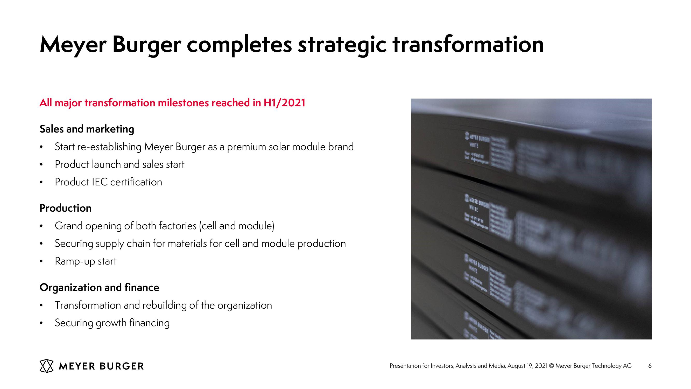 Meyer Burger Investor Presentation slide image #6