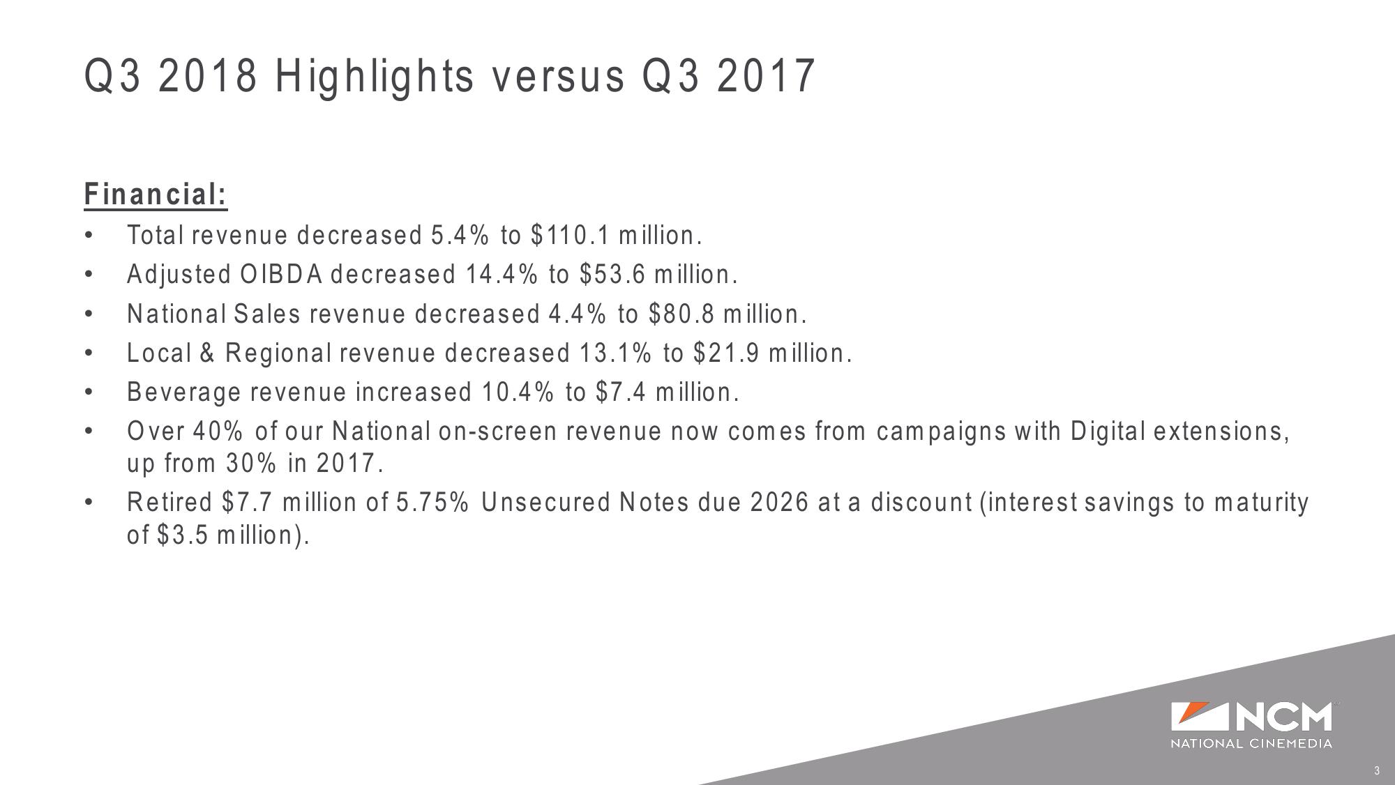 Q3’18 and YTD Earnings Supplemental Presentation slide image #3