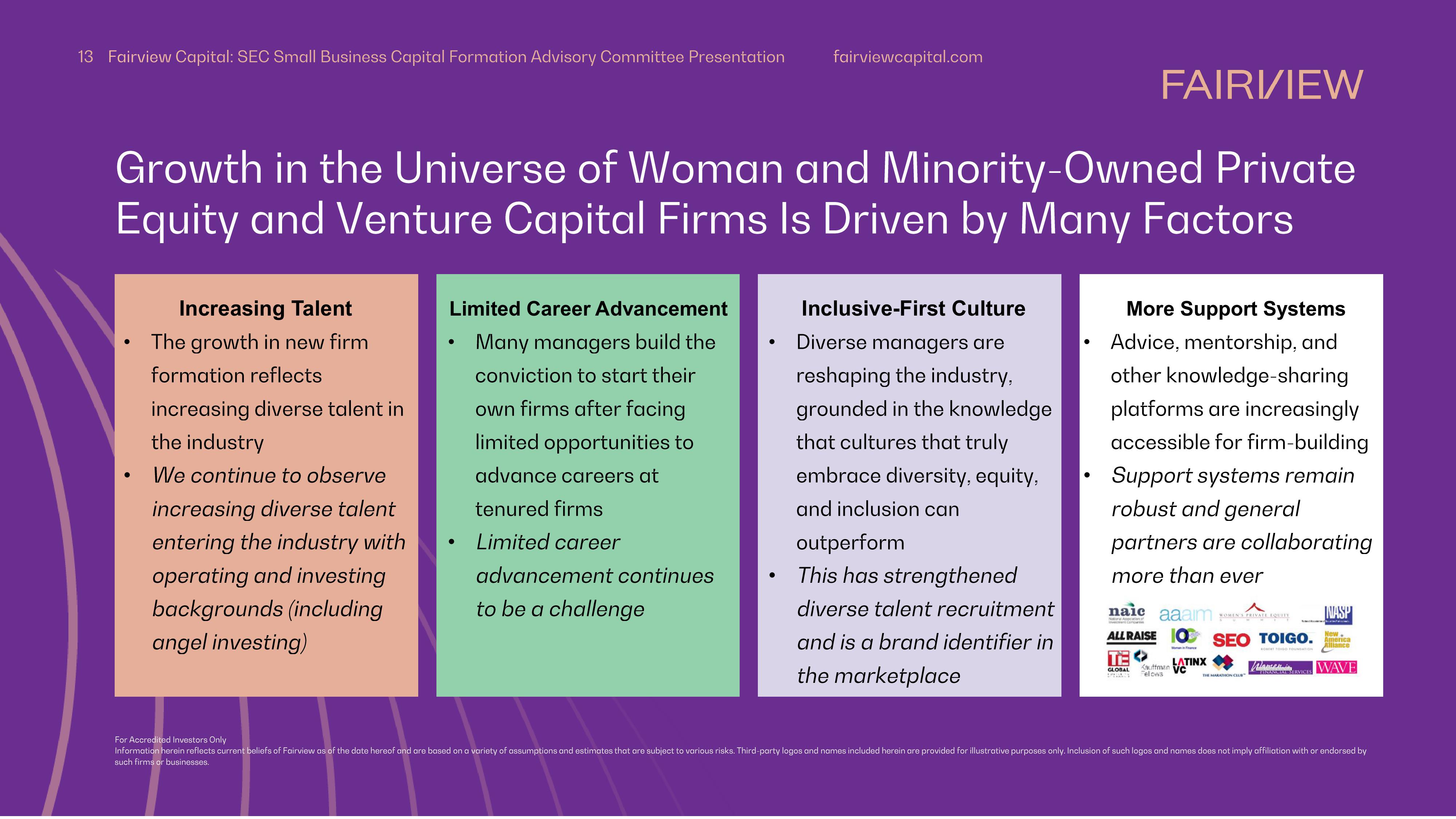 Perspectives on Diverse and Emerging Manager Investing In Venture Capital and Private Equity slide image #13