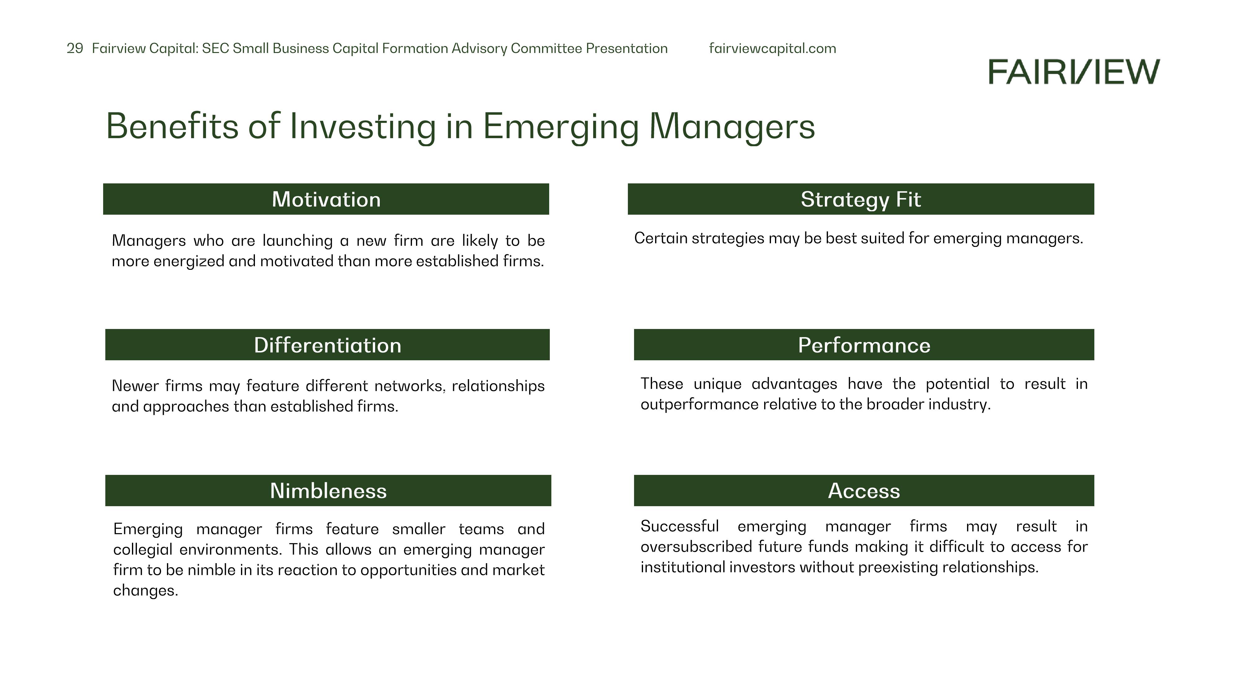 Perspectives on Diverse and Emerging Manager Investing In Venture Capital and Private Equity slide image #29