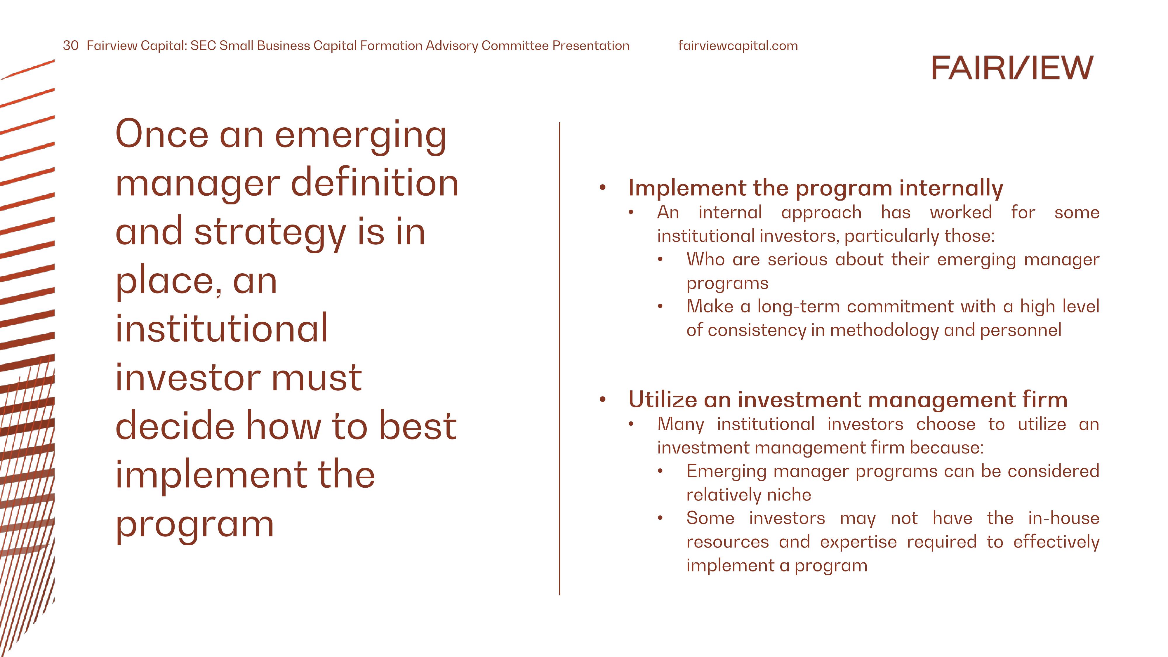 Perspectives on Diverse and Emerging Manager Investing In Venture Capital and Private Equity slide image #30